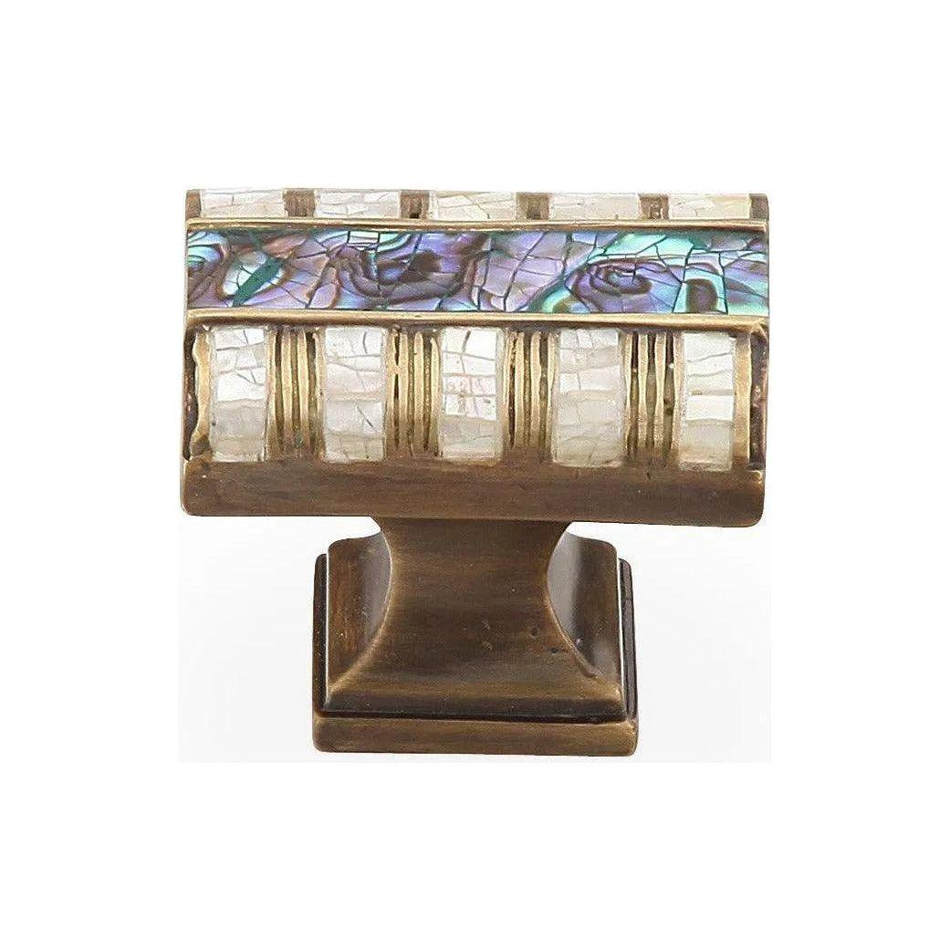 Schaub - Fair Isle Imperial Shell Rectangle Knob - 654-AD - Canada Light Shop