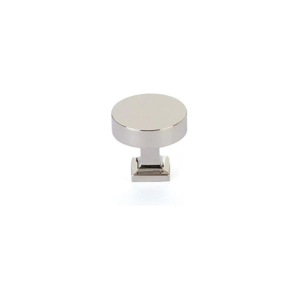 Schaub - Haniburton Round Knob with Square Base - 469-PN - Canada Light Shop