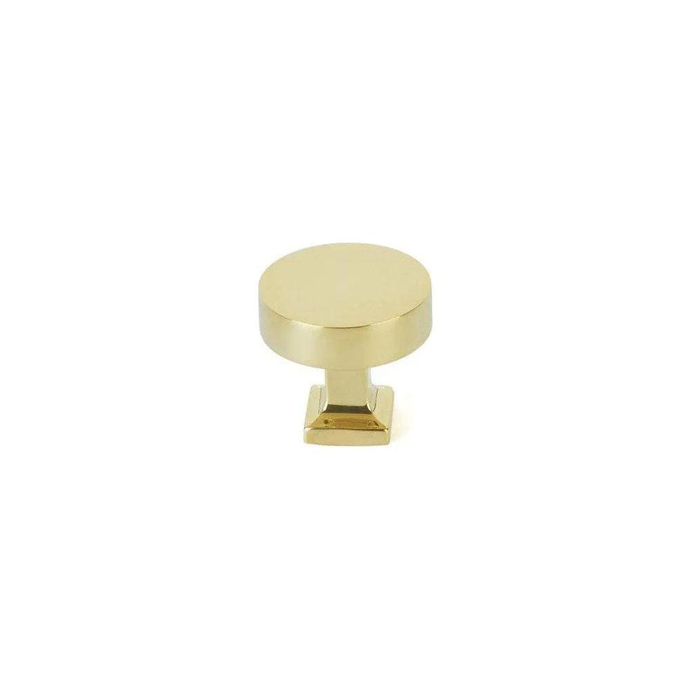 Schaub - Haniburton Round Knob with Square Base - 469-UNBR - Canada Light Shop
