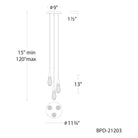 Schonbek Beyond - Hibiscus 3 Light LED Multi-Light Pendant - BPD21203-AB - Canada Light Shop