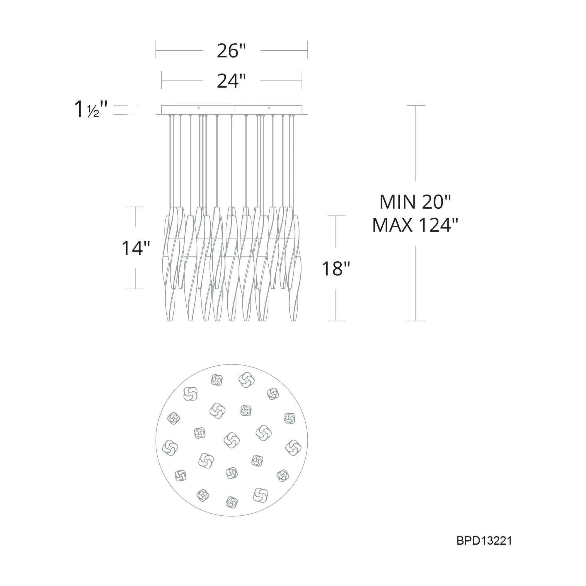 Schonbek Beyond - Kindjal 21 Light LED Multi-Light Pendant - BPD13221-AB - Canada Light Shop