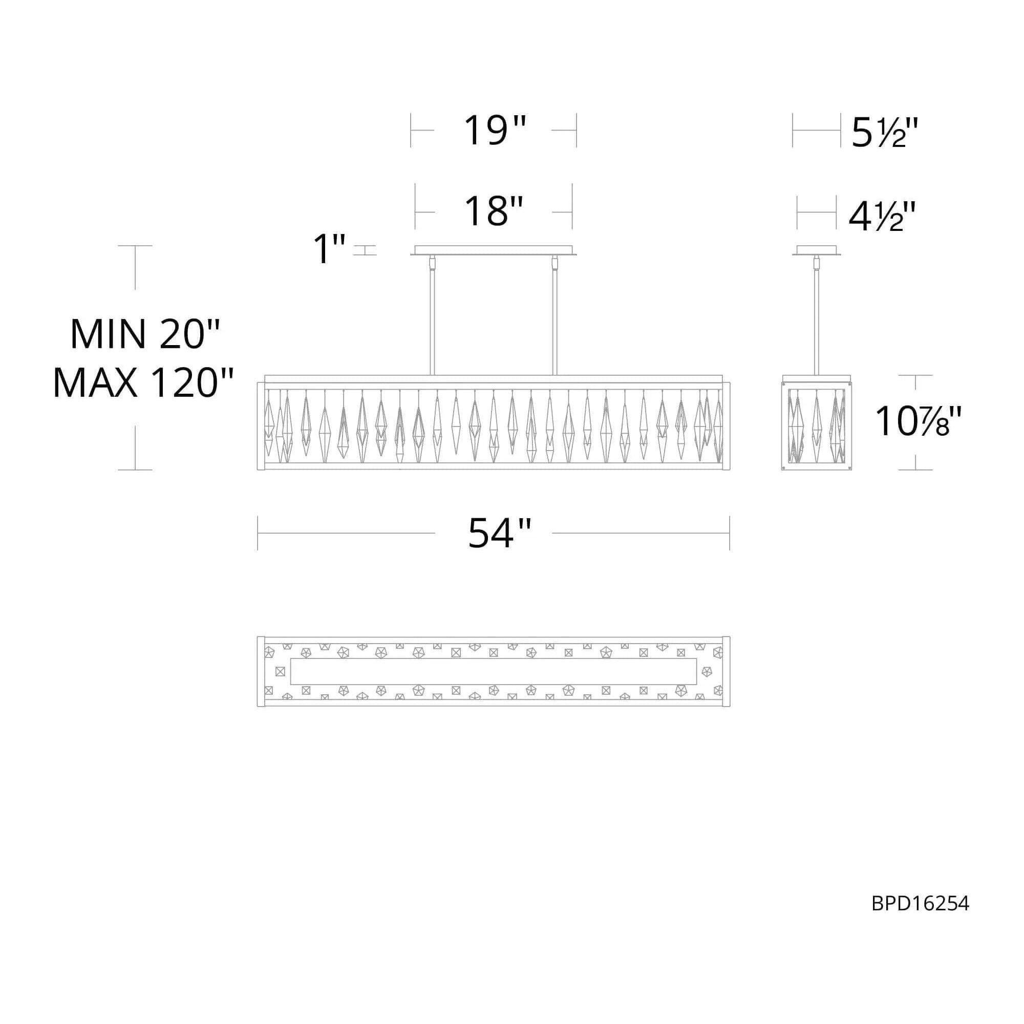 Schonbek Beyond - Mirage LED Linear Pendant - BPD16254-BK - Canada Light Shop