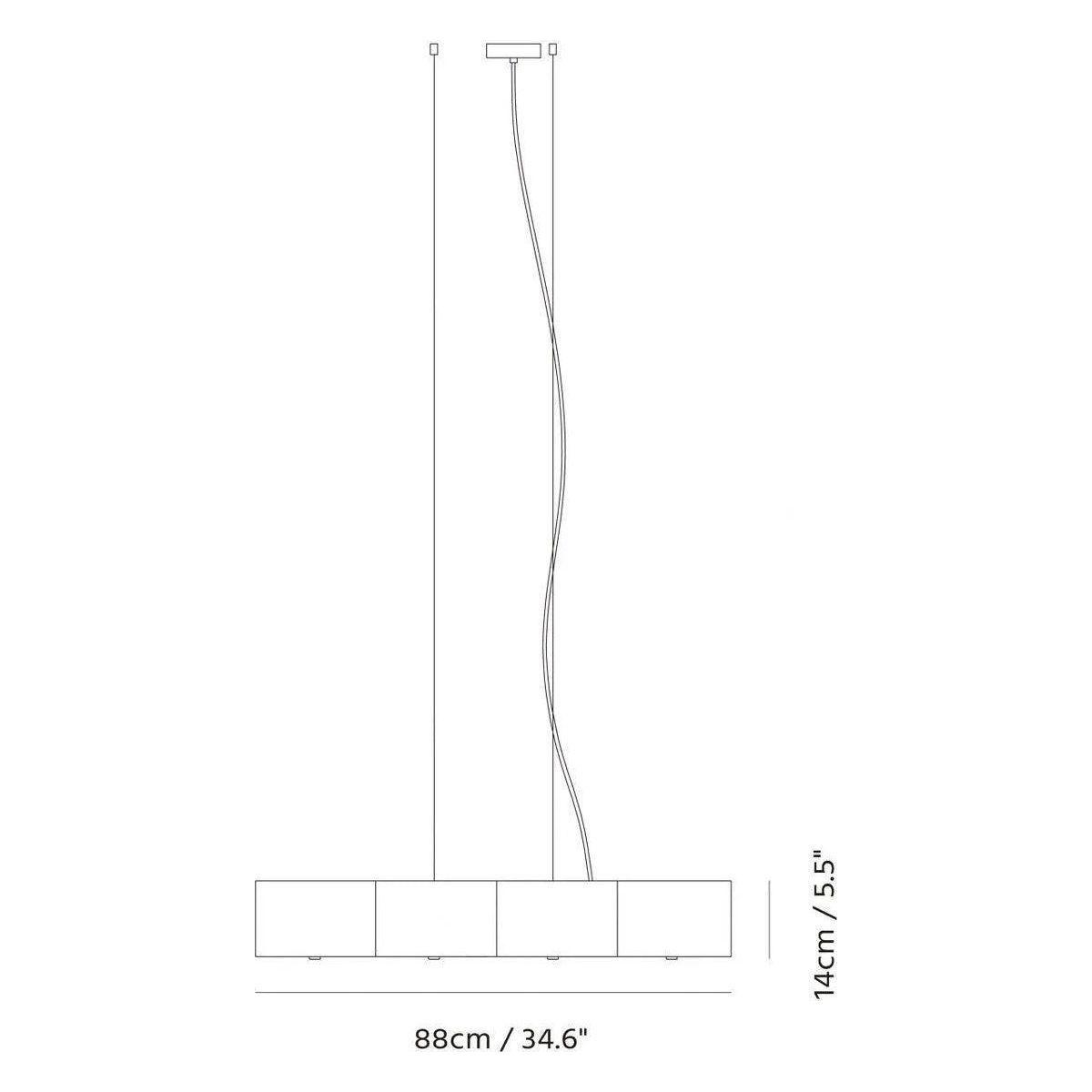 Seed Design - Zhe Pendant Light 4 - SQ-2322MPL4-BK - Canada Light Shop