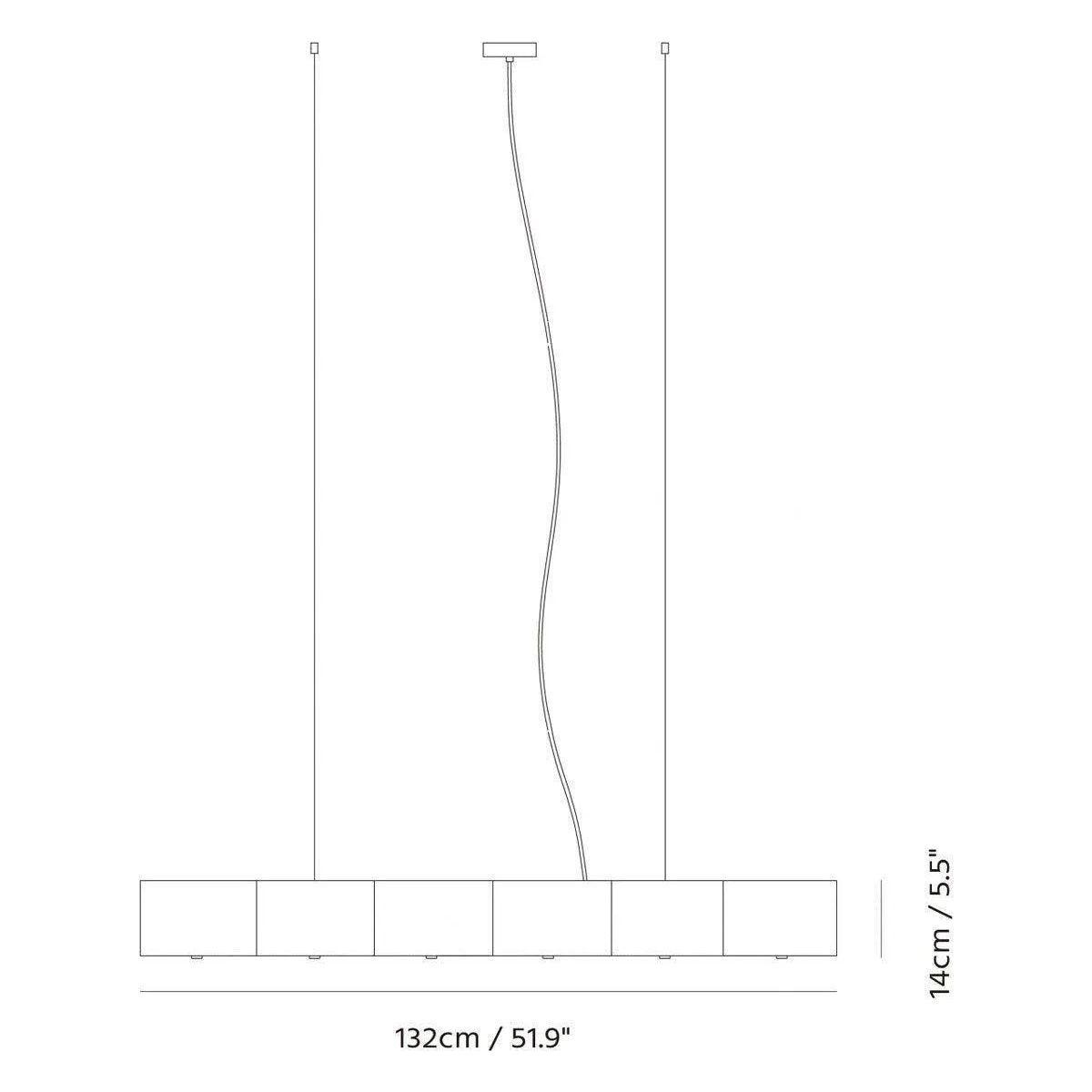 Seed Design - Zhe Pendant Light 6 - SQ-2322MPL6-BK - Canada Light Shop