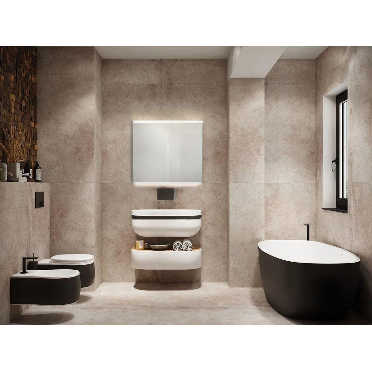 Sidler - XAMO Double Mirror Medicine Cabinet w/ Outlet - 1.1108.33 - Canada Light Shop