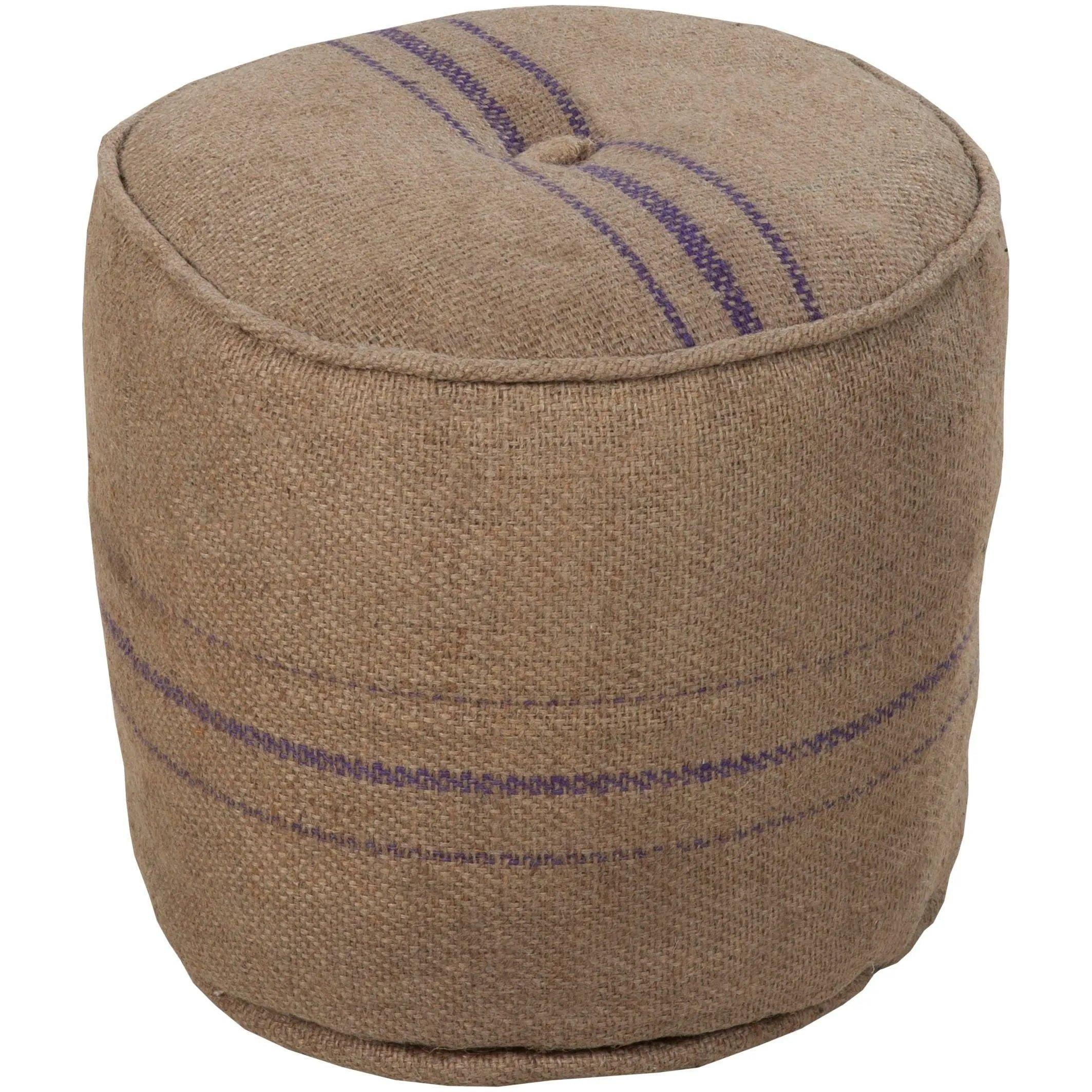 Surya - Burlap Pouf - POUF-13 - Canada Light Shop