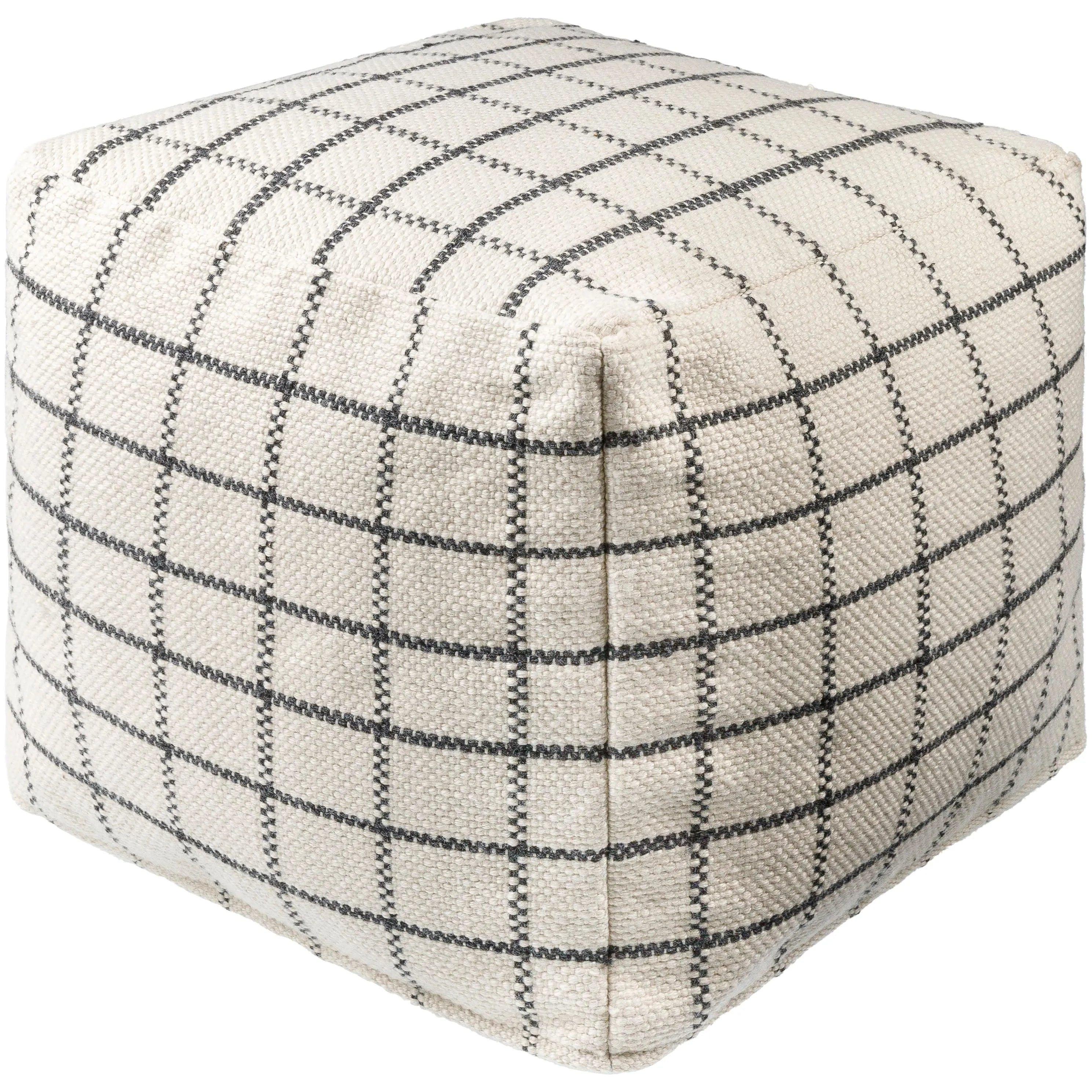 Surya - Charmaine Pouf - NEPF001-181818 - Canada Light Shop
