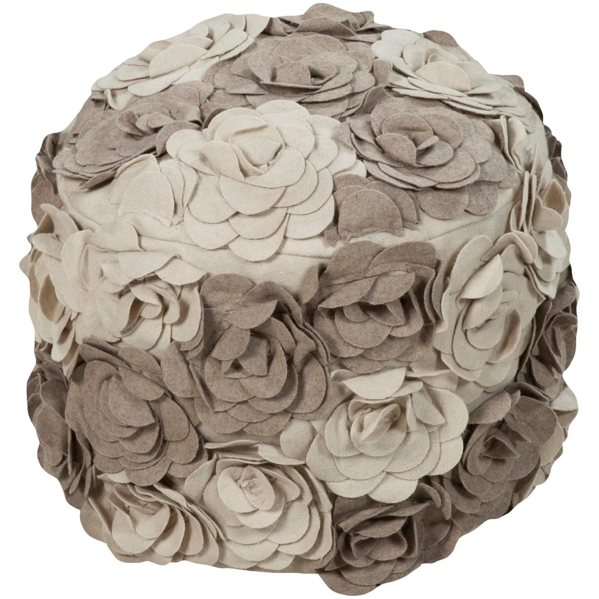 Surya - Felted Floral Pouf - POUF-28 - Canada Light Shop