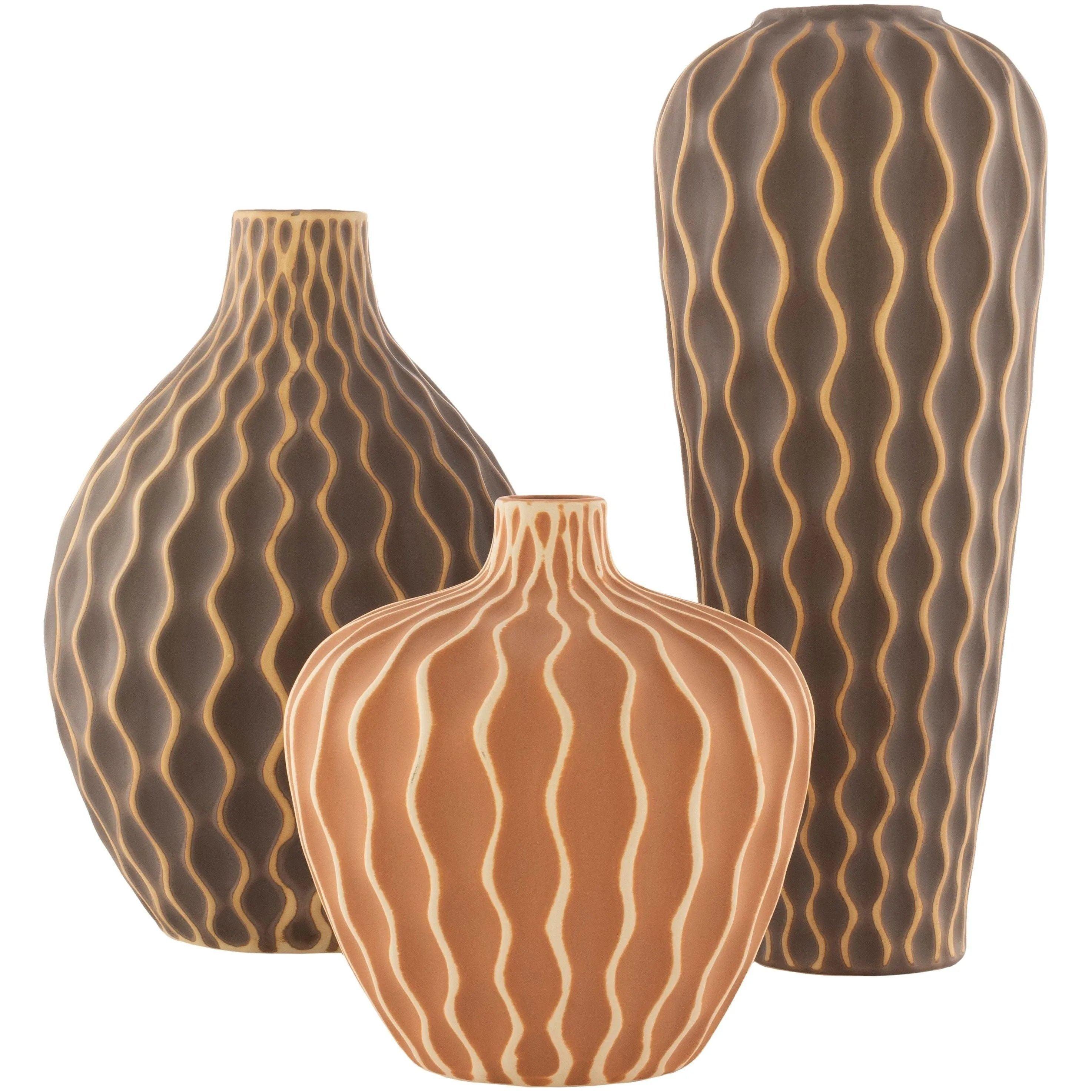 Surya - Waves Vase - WVS001-SET - Canada Light Shop