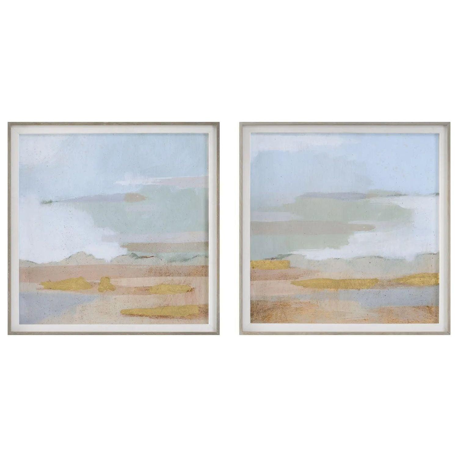 The Uttermost - Abstract Coastline Framed Prints - Set of 2 - 41468 - Canada Light Shop