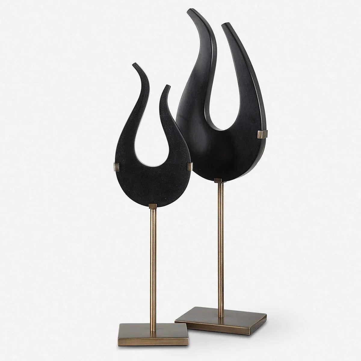 The Uttermost - Black Flame Sculptures - Set of 2 - 18136 - Canada Light Shop