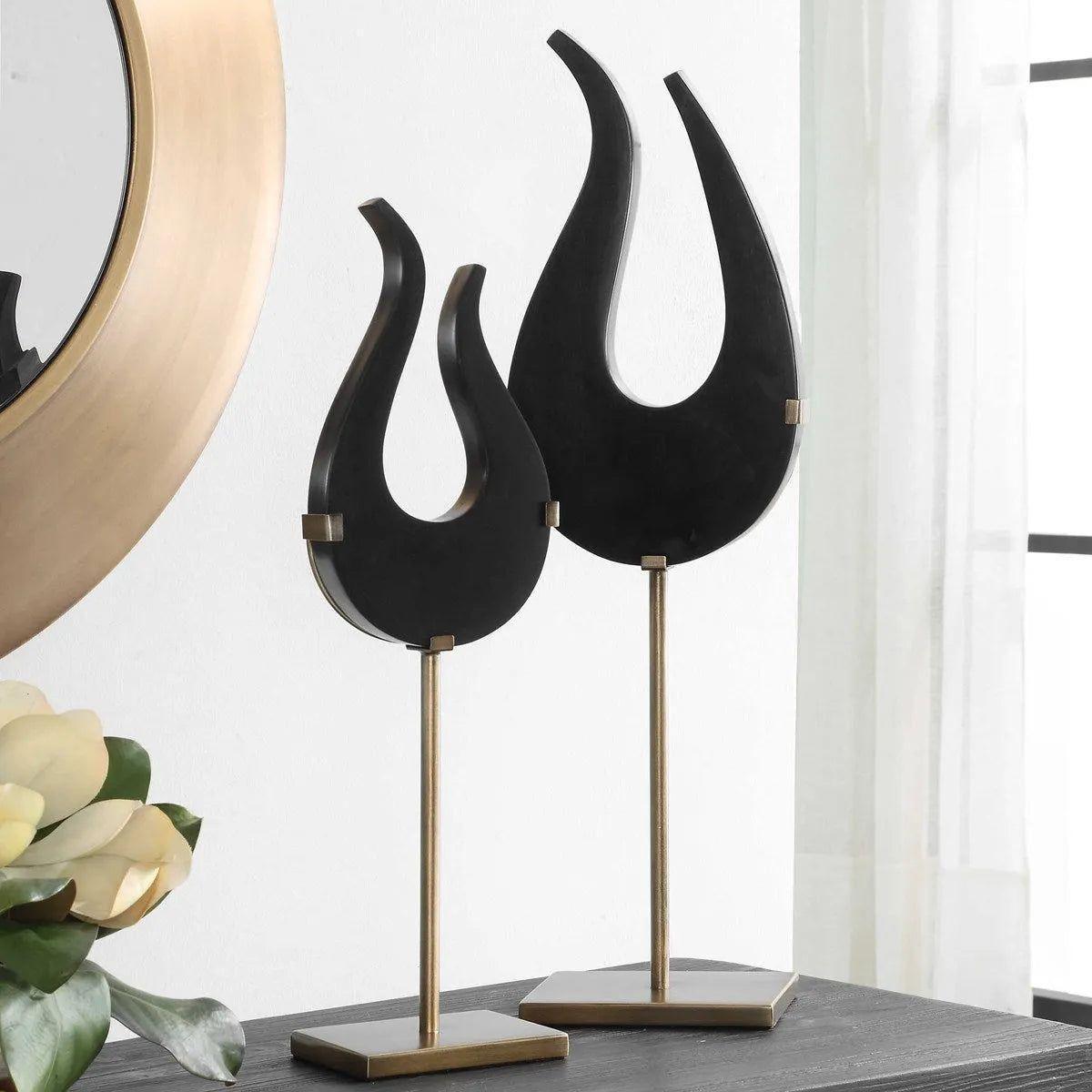 The Uttermost - Black Flame Sculptures - Set of 2 - 18136 - Canada Light Shop