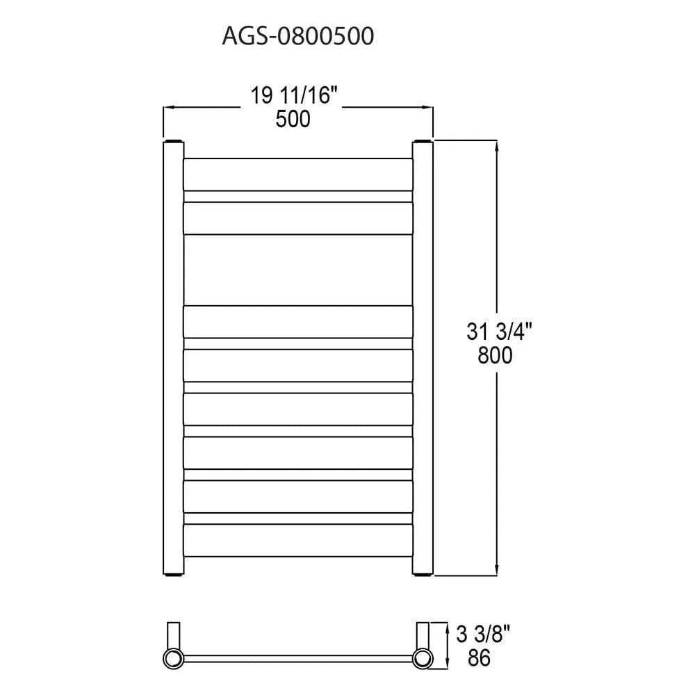 Vernon Towel Warmers - Augusta Towel Warmer - AGS-0800500-PC - Canada Light Shop
