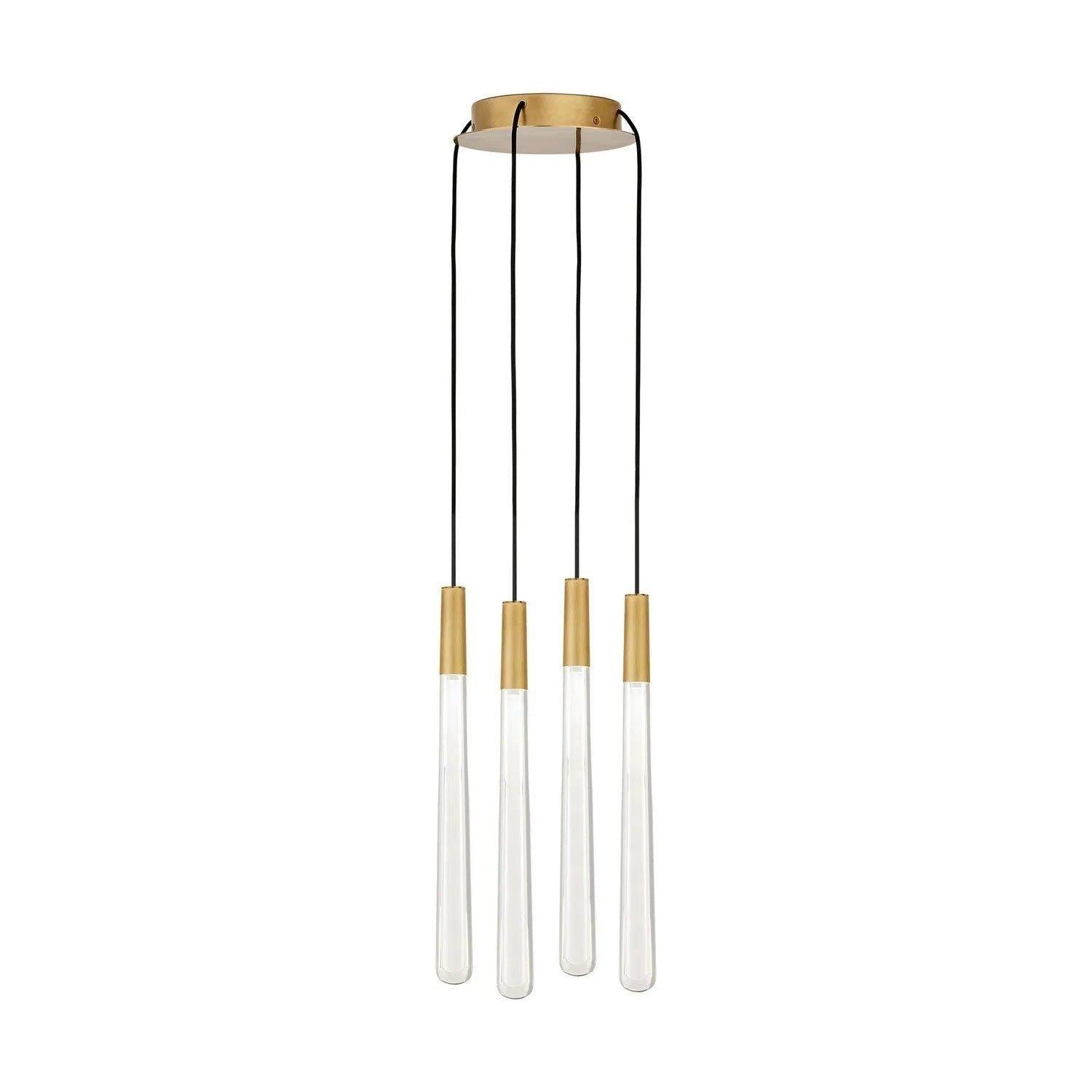 Visual Comfort Modern Collection - Pylon Crystal LED Multi-Light Pendant - 700TRSPPYLC4RNB-LED930 - Canada Light Shop