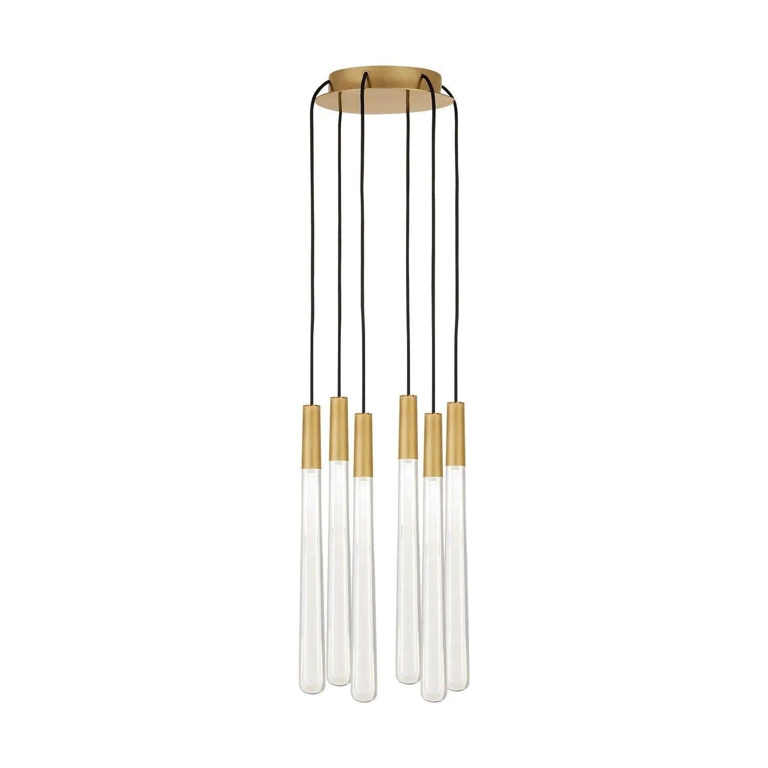 Visual Comfort Modern Collection - Pylon Crystal LED Multi-Light Pendant - 700TRSPPYLC6RNB-LED930 - Canada Light Shop