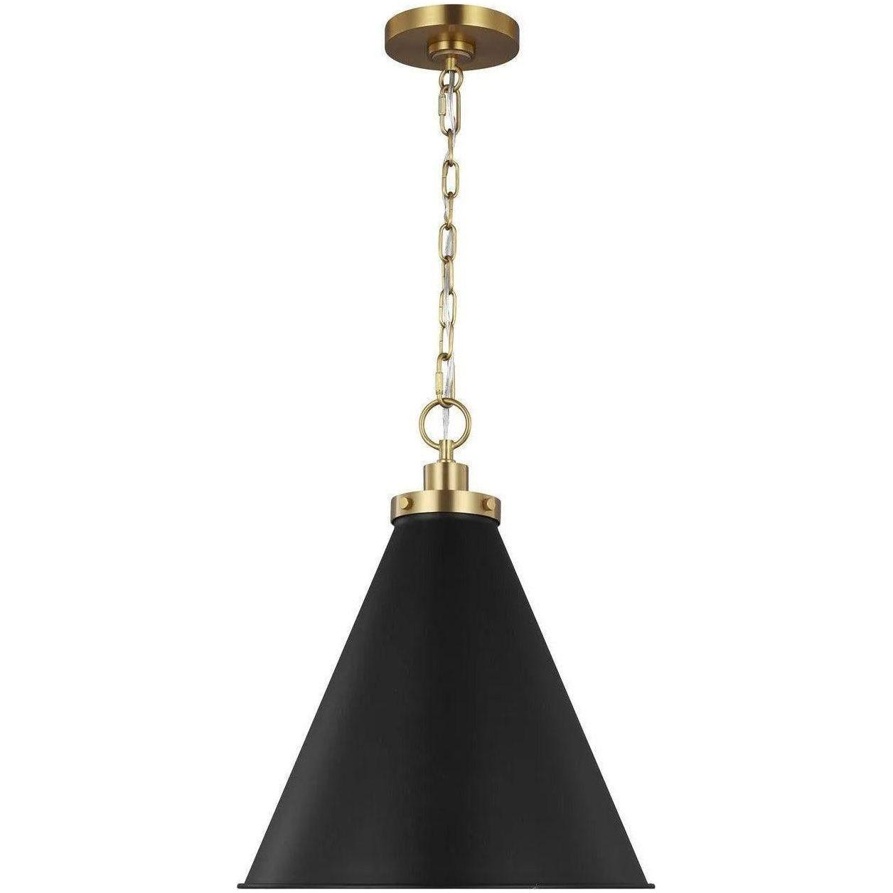 Visual Comfort Studio Collection - Wellfleet Cone Pendant - CP1271MBKBBS - Canada Light Shop