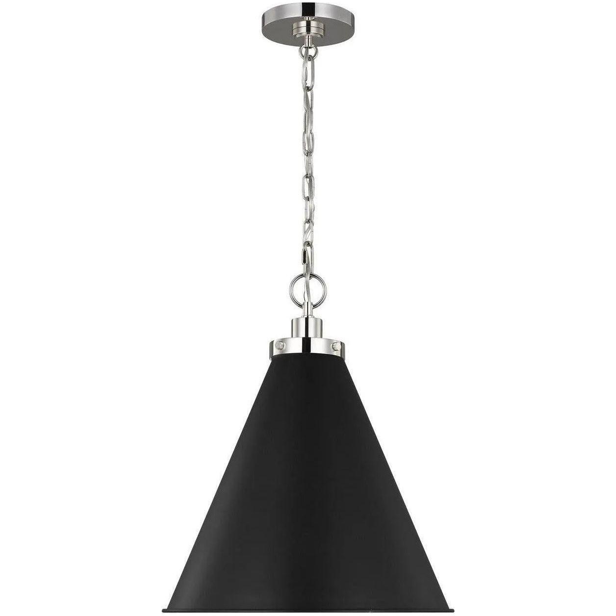 Visual Comfort Studio Collection - Wellfleet Cone Pendant - CP1271MBKPN - Canada Light Shop