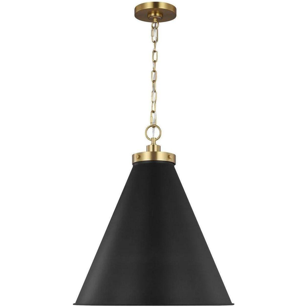 Visual Comfort Studio Collection - Wellfleet Cone Pendant - CP1281MBKBBS - Canada Light Shop