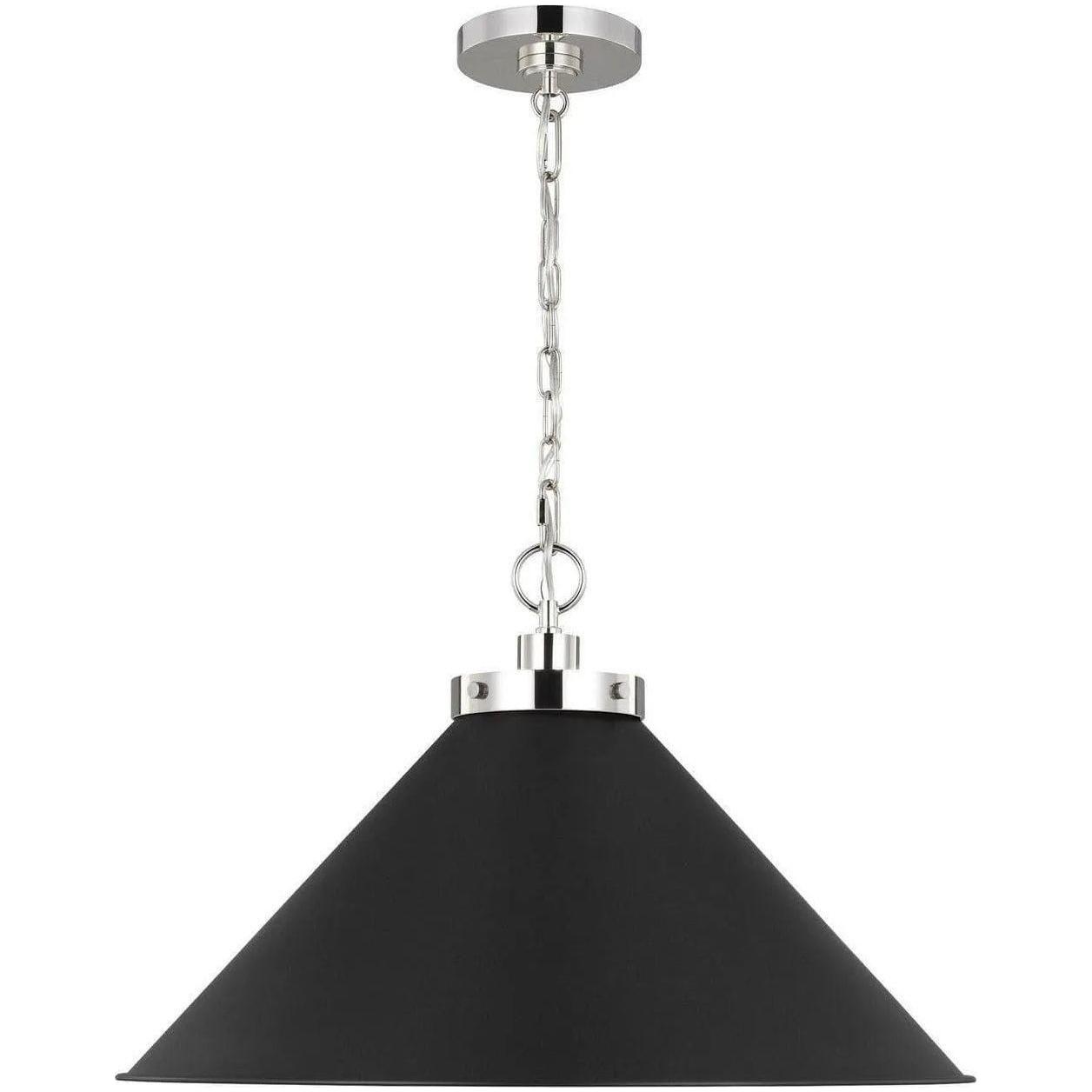 Visual Comfort Studio Collection - Wellfleet Wide Cone Pendant - CP1311MBKPN - Canada Light Shop