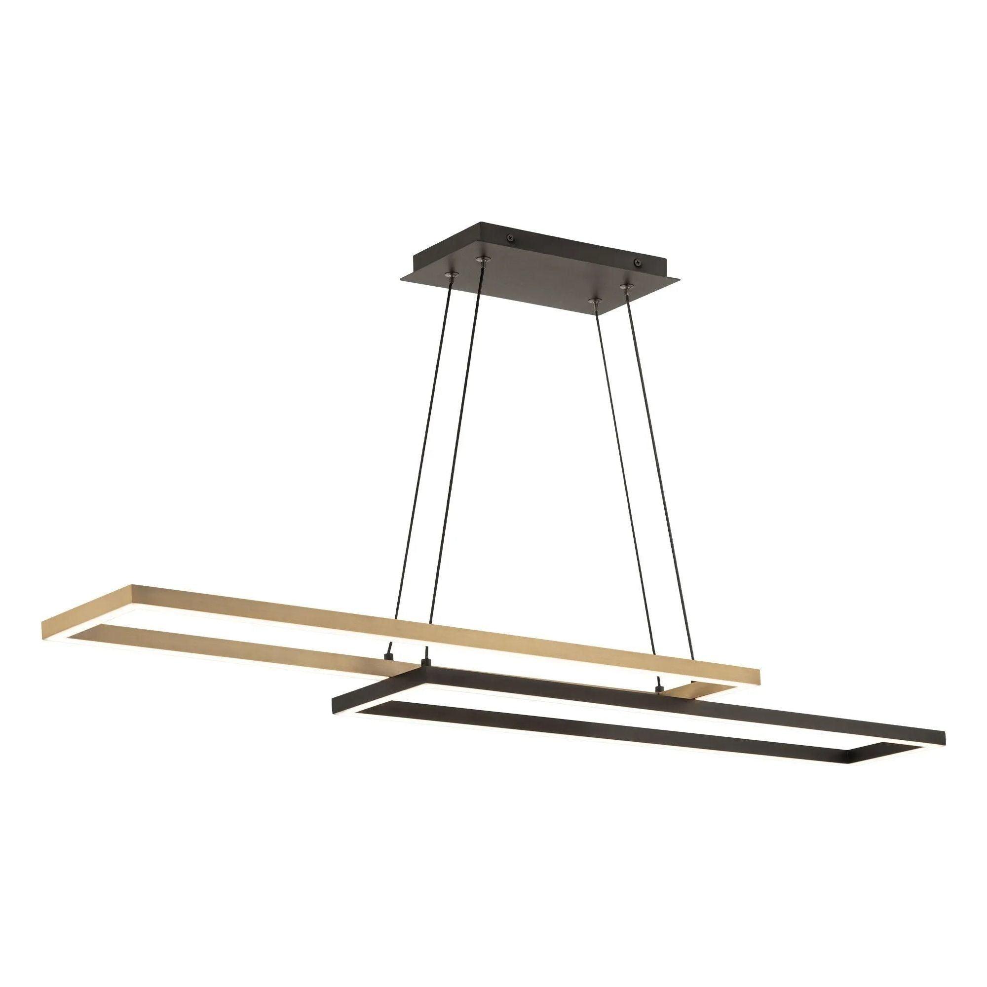WAC Lighting - Double Entendre LED Linear Pendant - PD-81442-27-BK/AB - Canada Light Shop