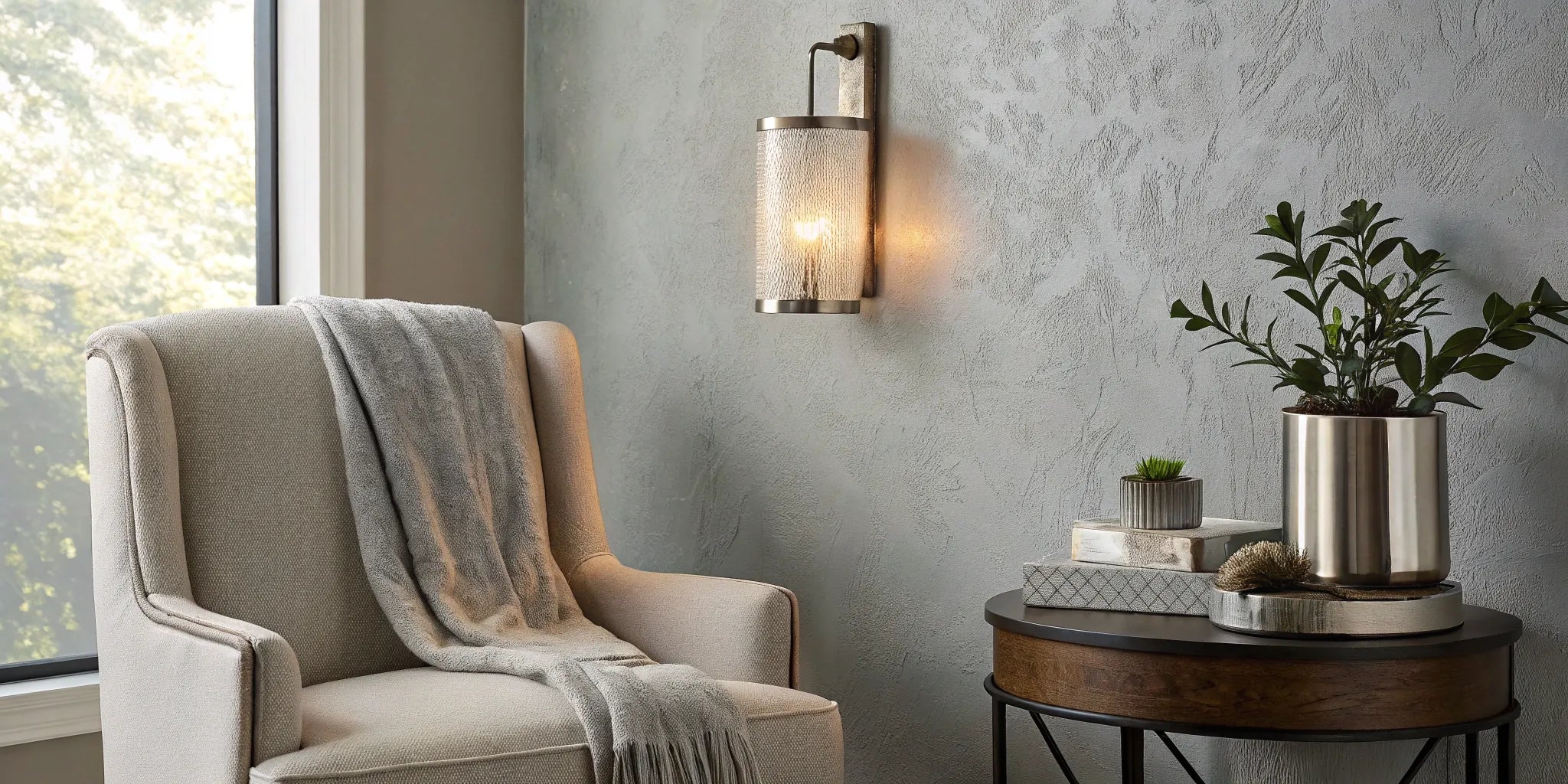 Sleek, modern wall sconce.