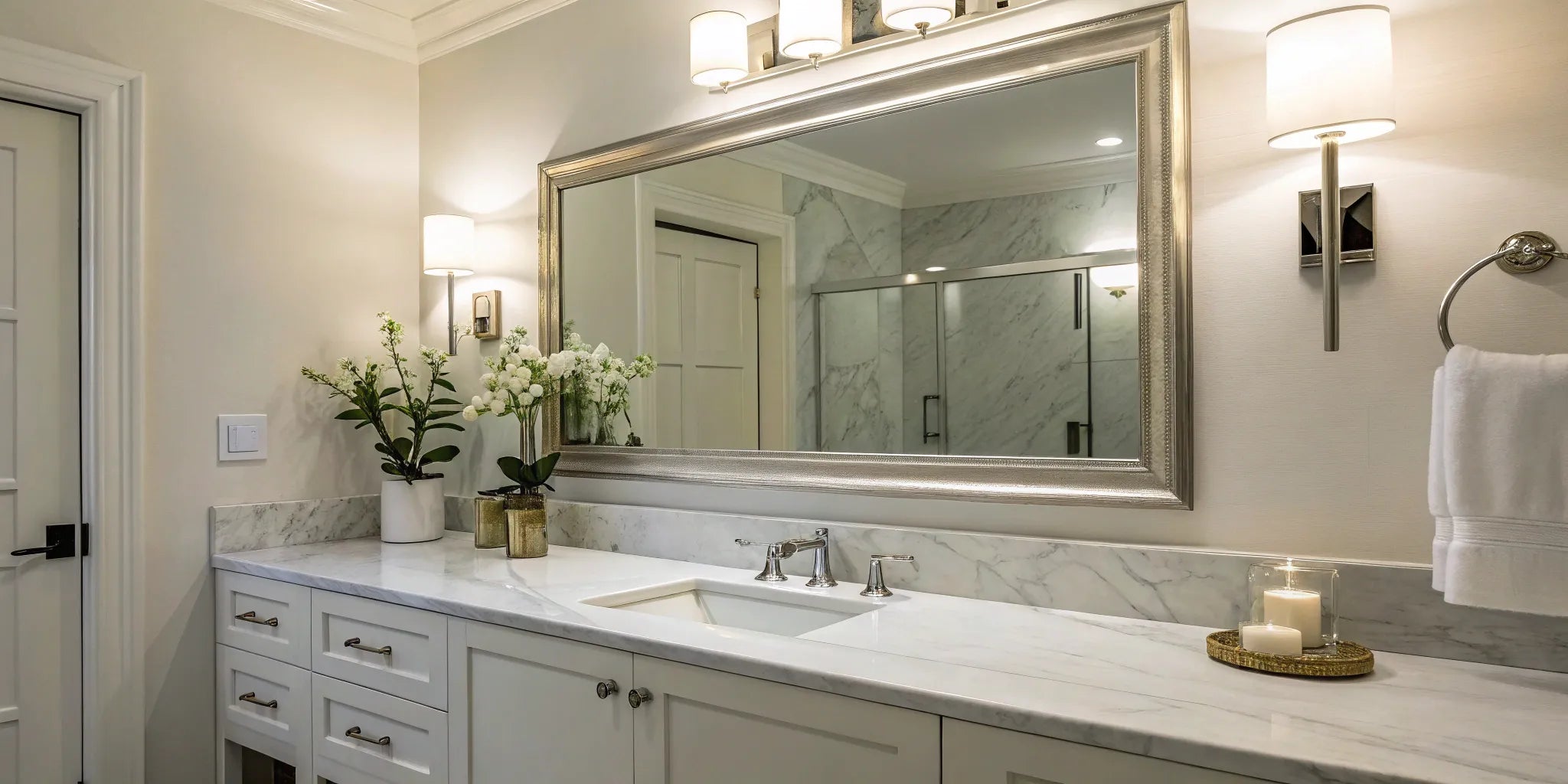 Modern bathroom vanity light fixture.