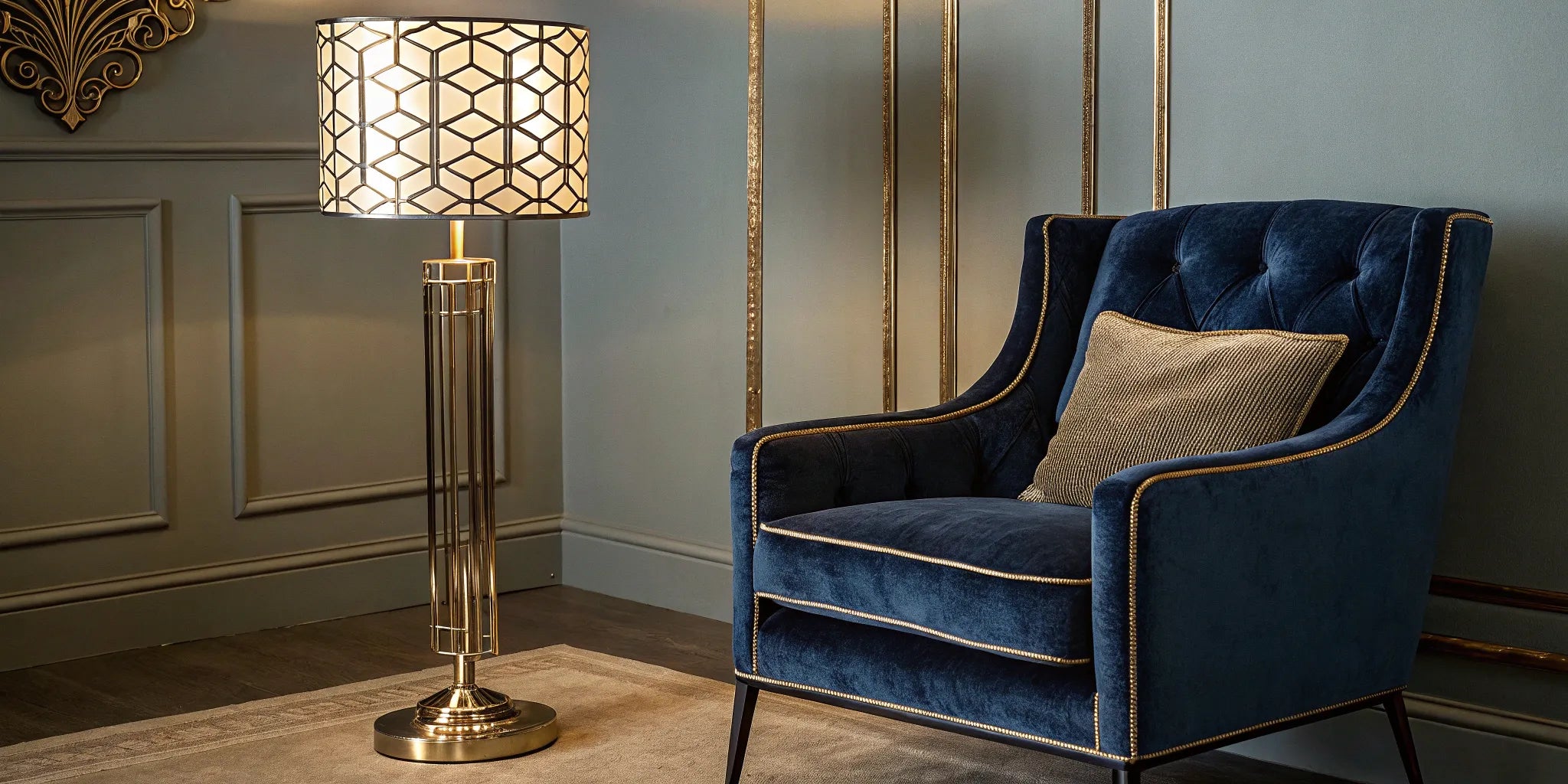 Stylish art deco floor lamp.