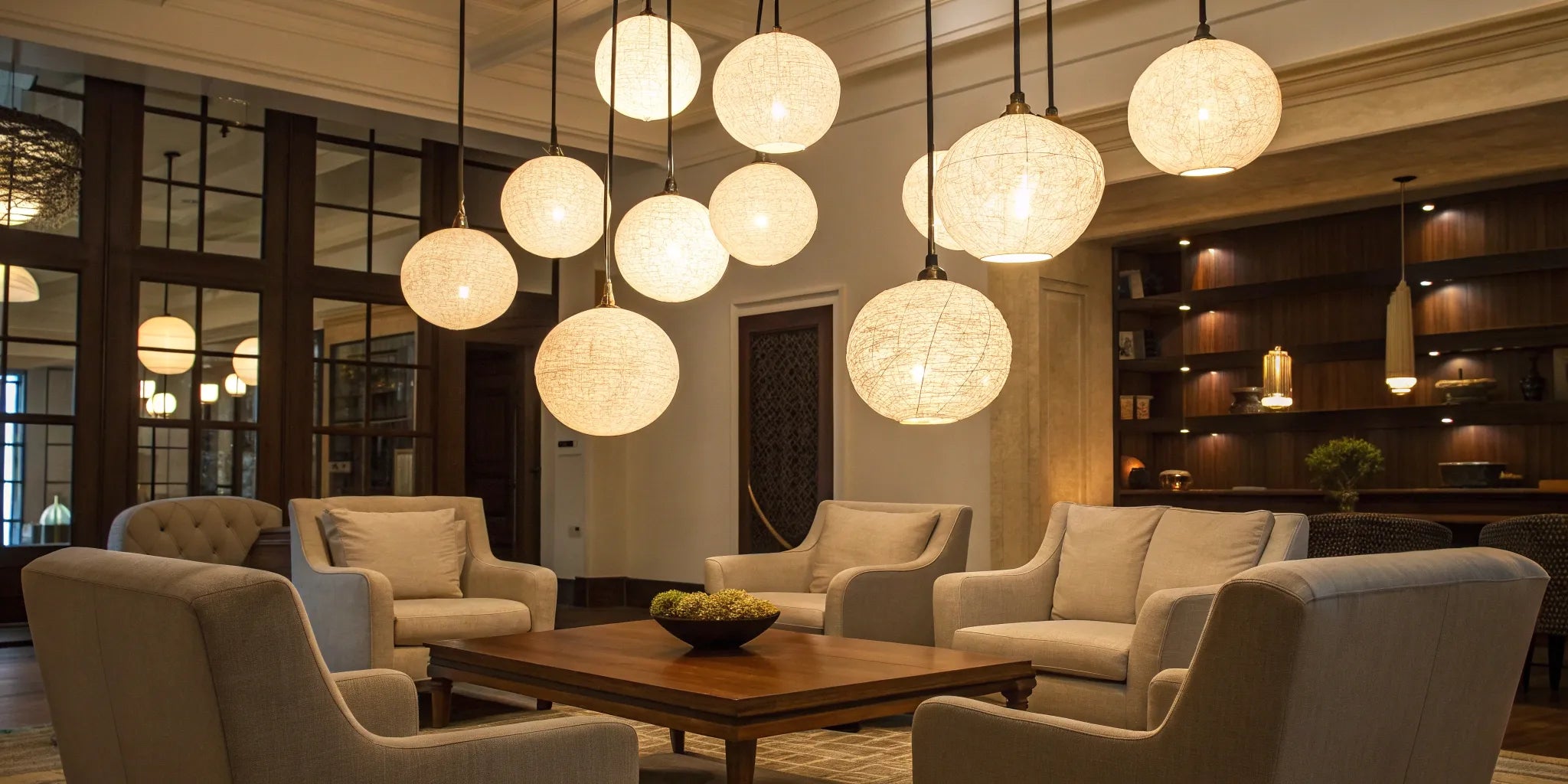Multi-ball pendant light.