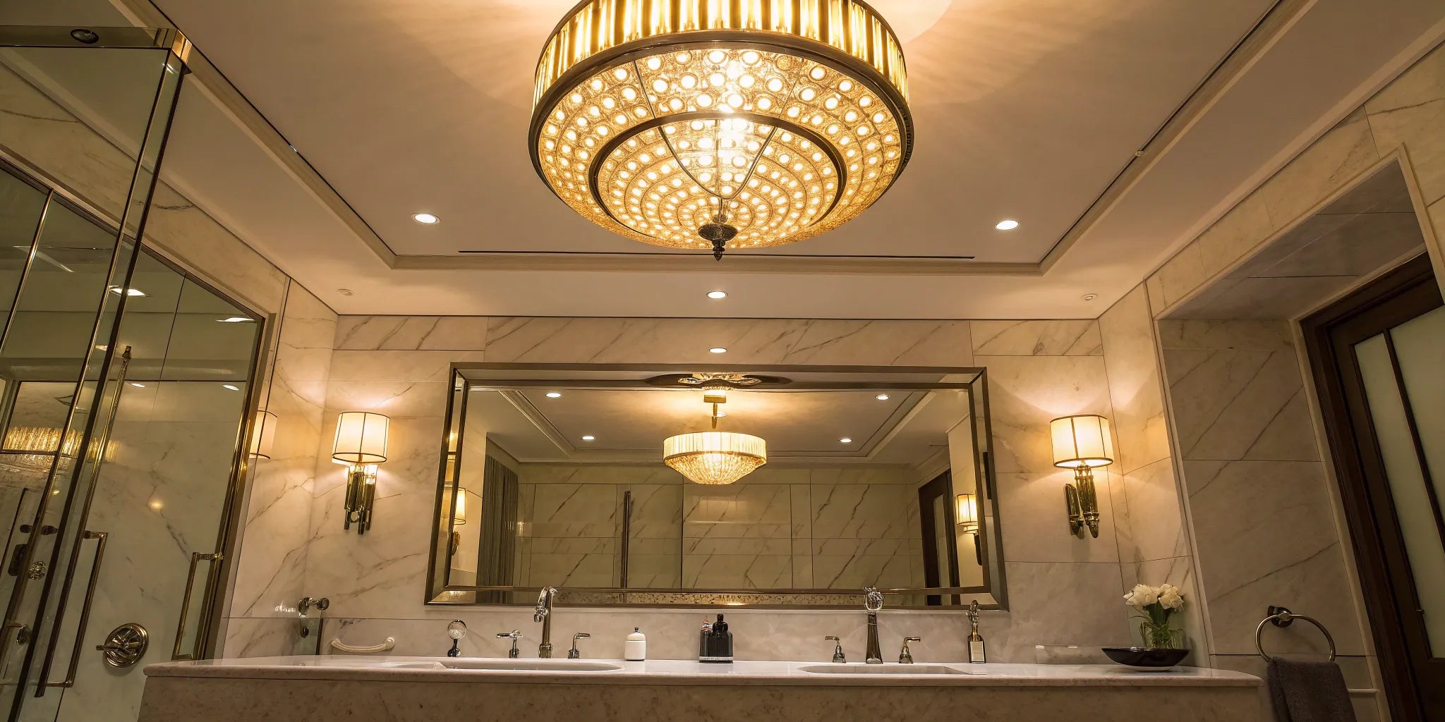 Elegant bathroom ceiling light fixture.
