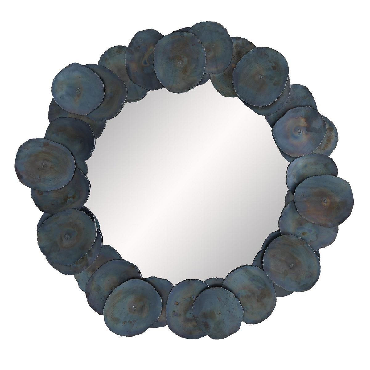 Arteriors 3151 Kensey Discs Mirror in Burnt Iron