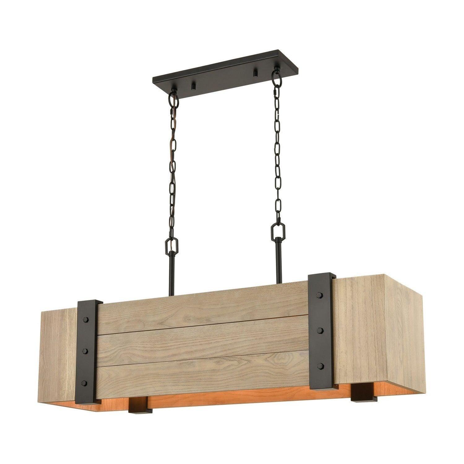 ELK Home - Wooden Crate Linear Chandelier - 33386/5 - Canada Light Shop