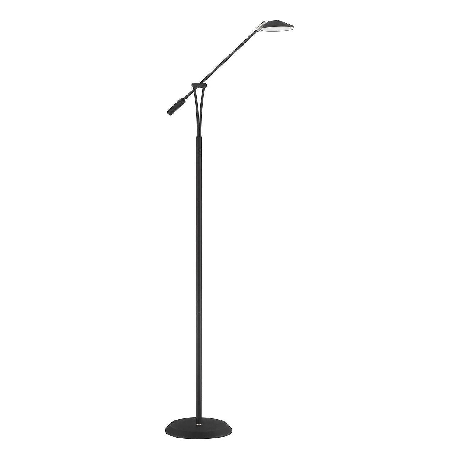 Kendal Lighting - Lahoya LED Floor Lamp - FL5015-BLK/SN - Canada Light Shop