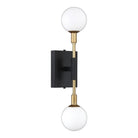 Kendal Lighting - Ambience Wall Sconce - PF100-2LWL-BLK/BRS - Canada Light Shop