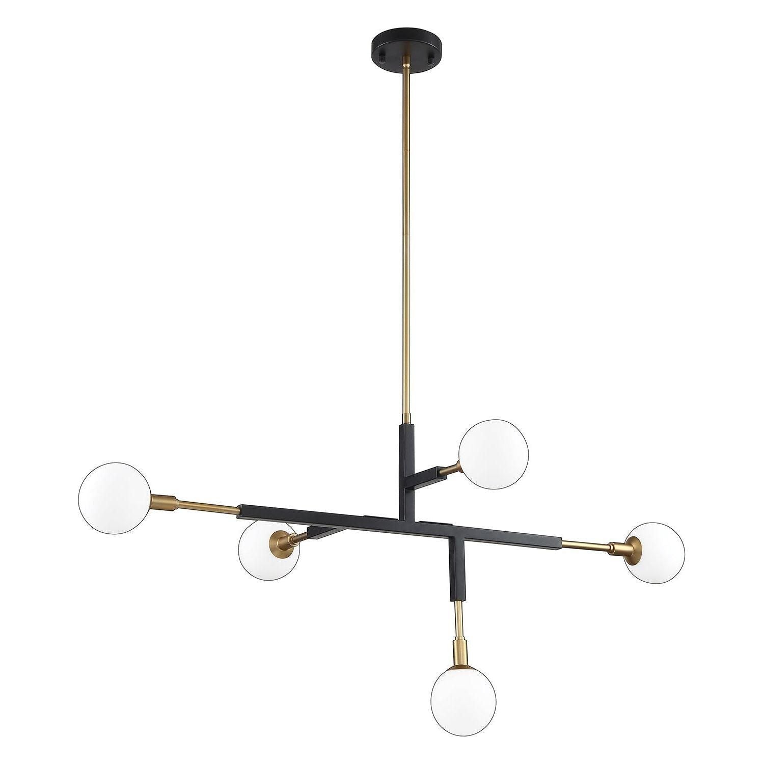 Kendal Lighting - Ambience Multi-Light Pendant - PF100-5L-BLK/BRS - Canada Light Shop