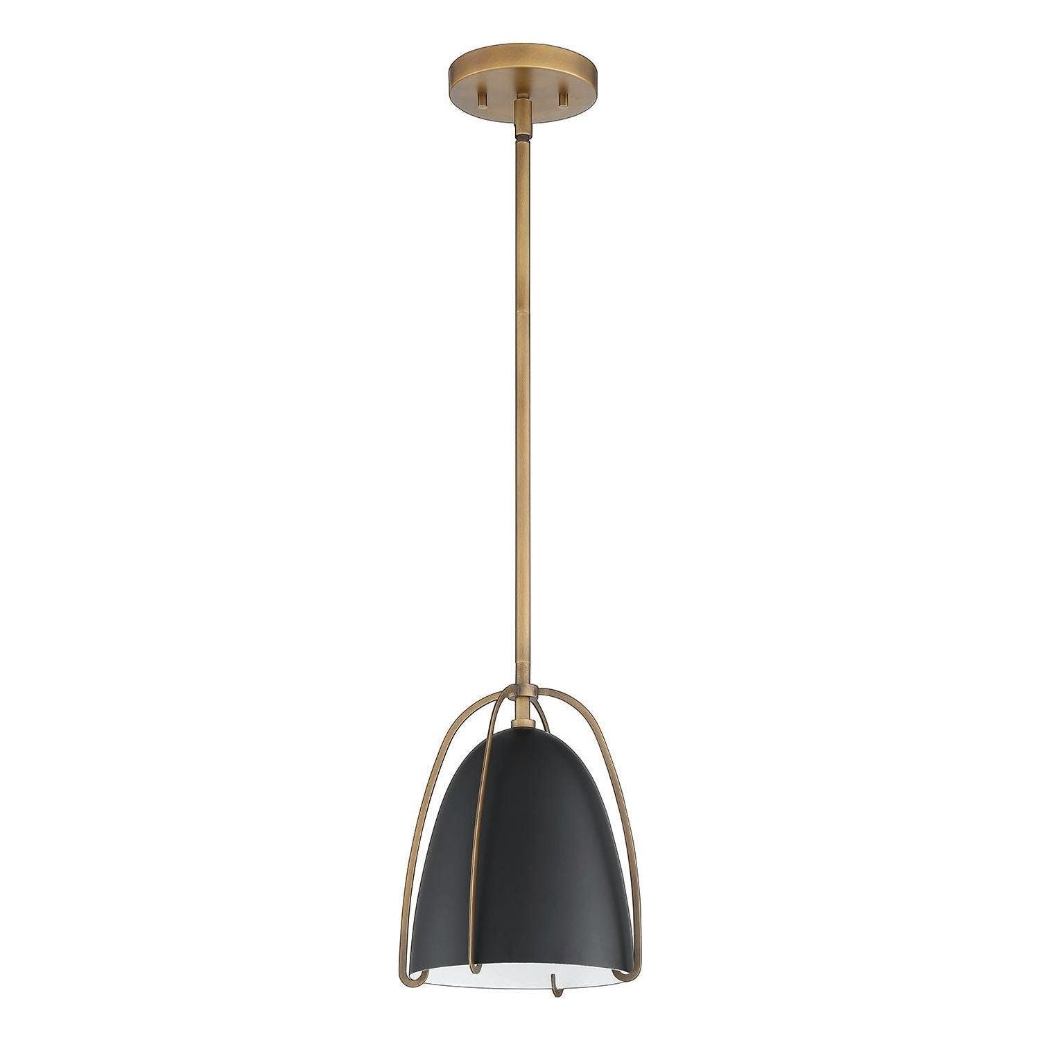 Kendal Lighting - Vilia Mini Pendant - PF125-BLK/BRS - Canada Light Shop