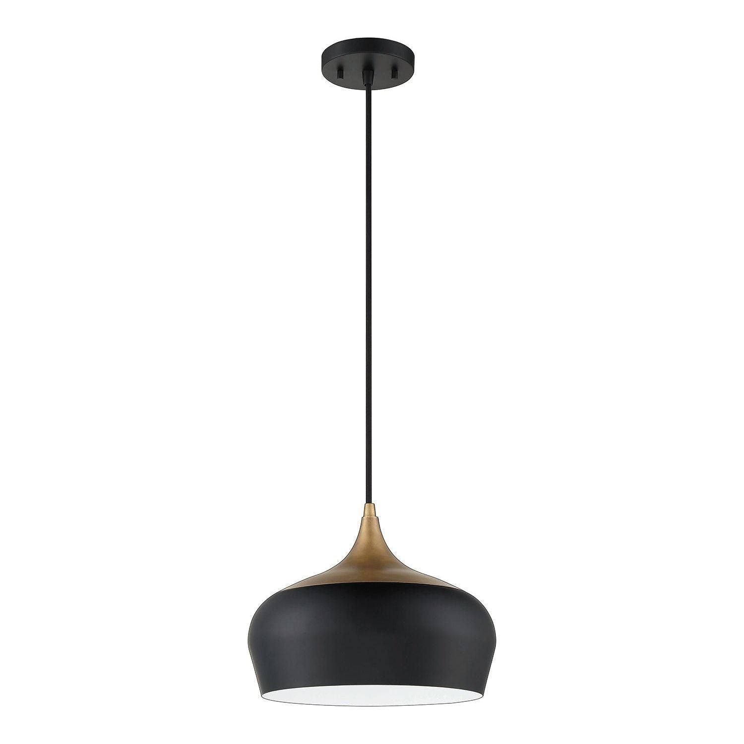 Kendal Lighting - Orian Pendant - PF129-BLK/BRS - Canada Light Shop