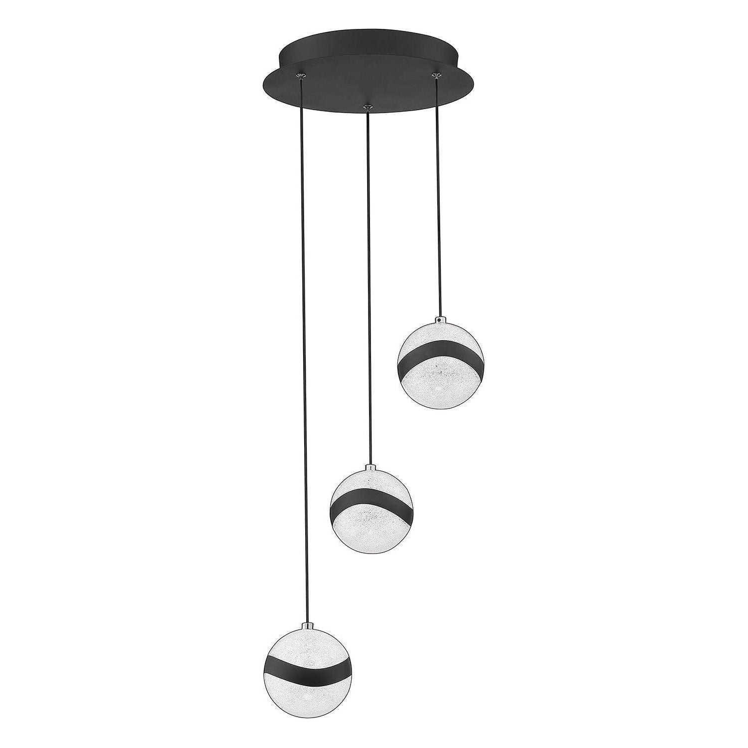 Kendal Lighting - Mystyke LED Pan - PF145-3LPA-BLK - Canada Light Shop