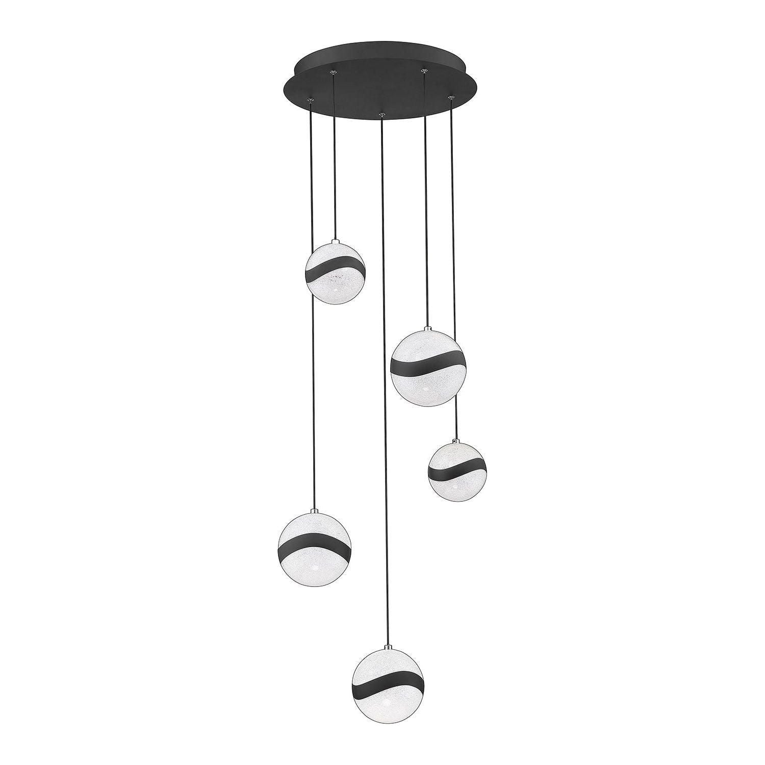Kendal Lighting - Mystyke LED Pan - PF145-5LPA-BLK - Canada Light Shop