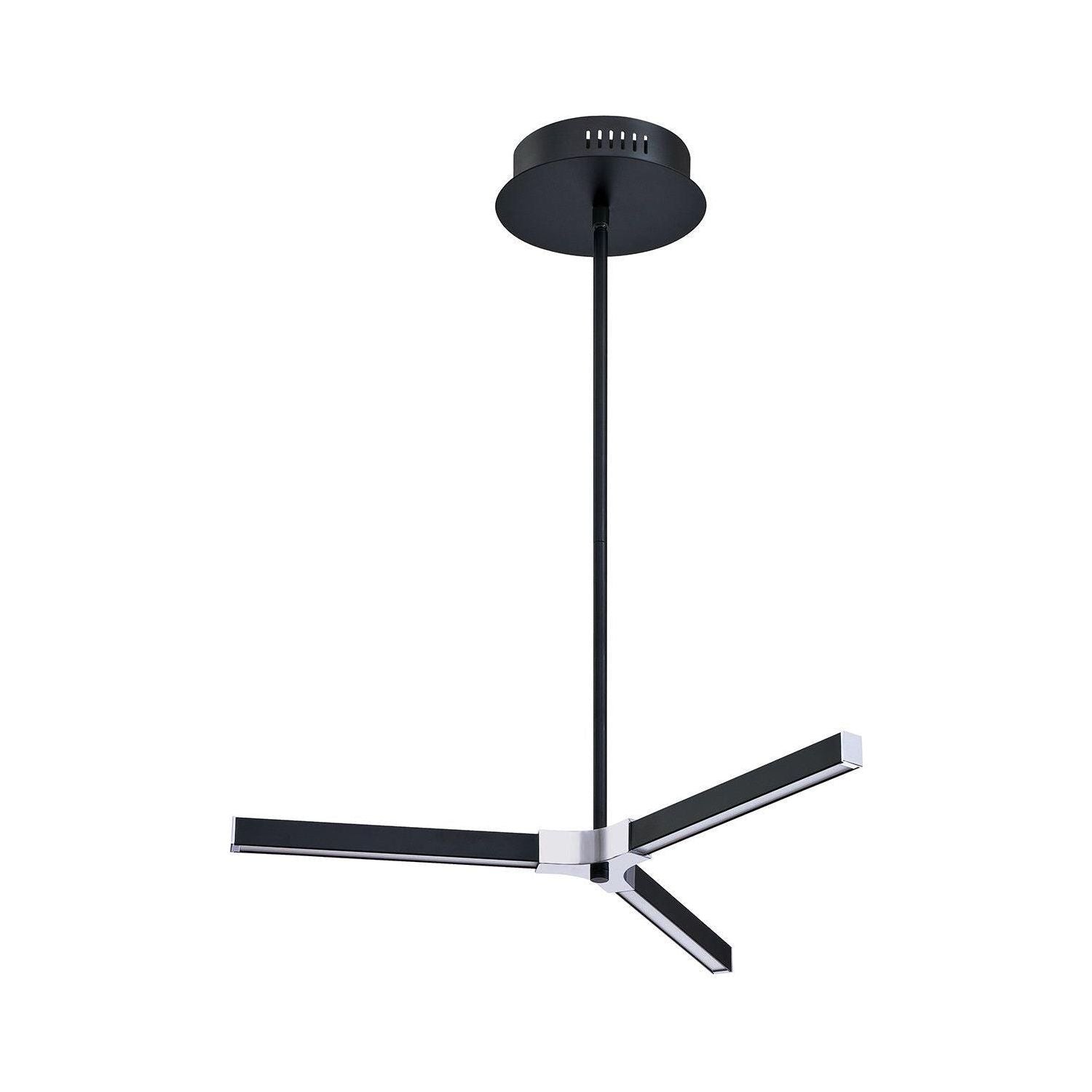 Kendal Lighting - Stykx LED Pendant - PF193-BLK/CH - Canada Light Shop