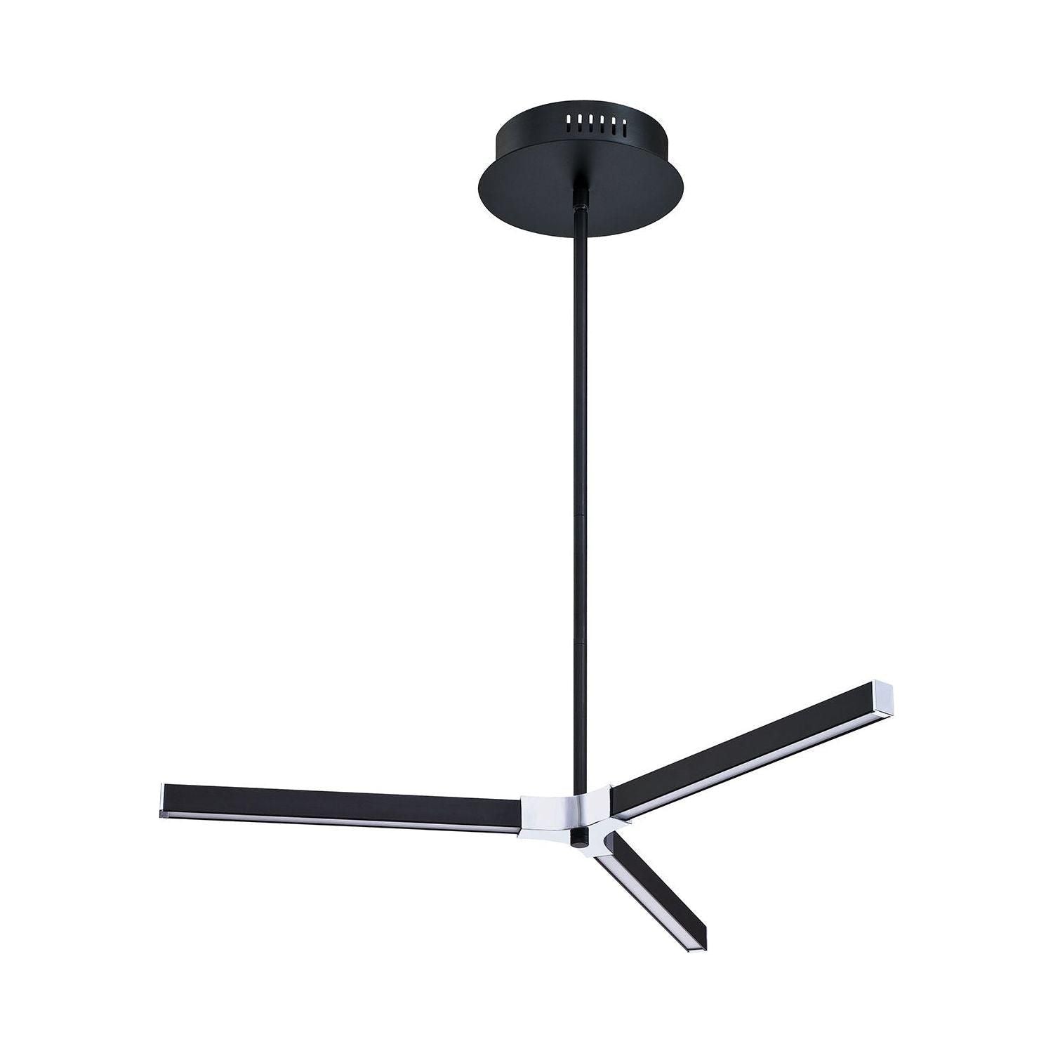 Kendal Lighting - Stykx LED Pendant - PF194-BLK/CH - Canada Light Shop