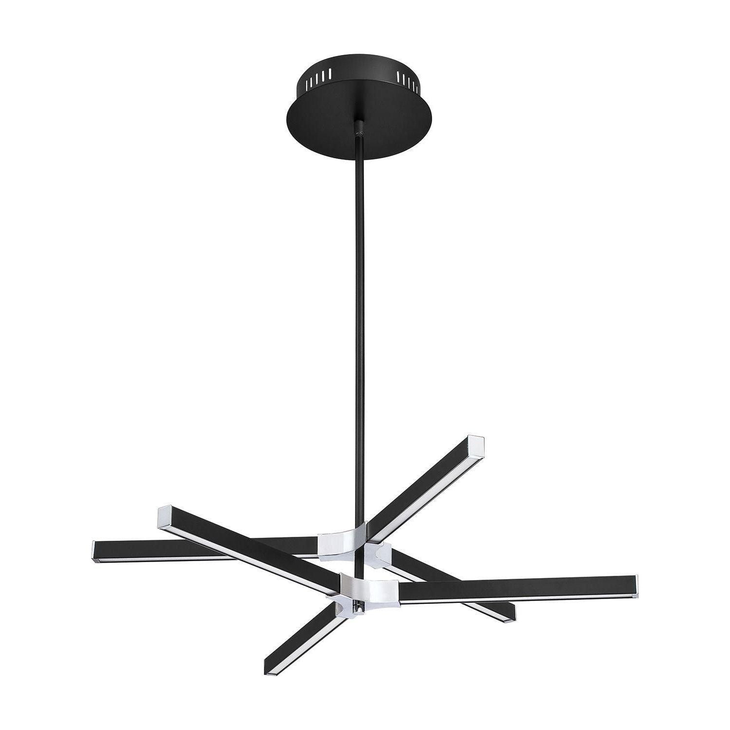 Kendal Lighting - Stykx LED Multi-Light Pendant - PF197-BLK/CH - Canada Light Shop
