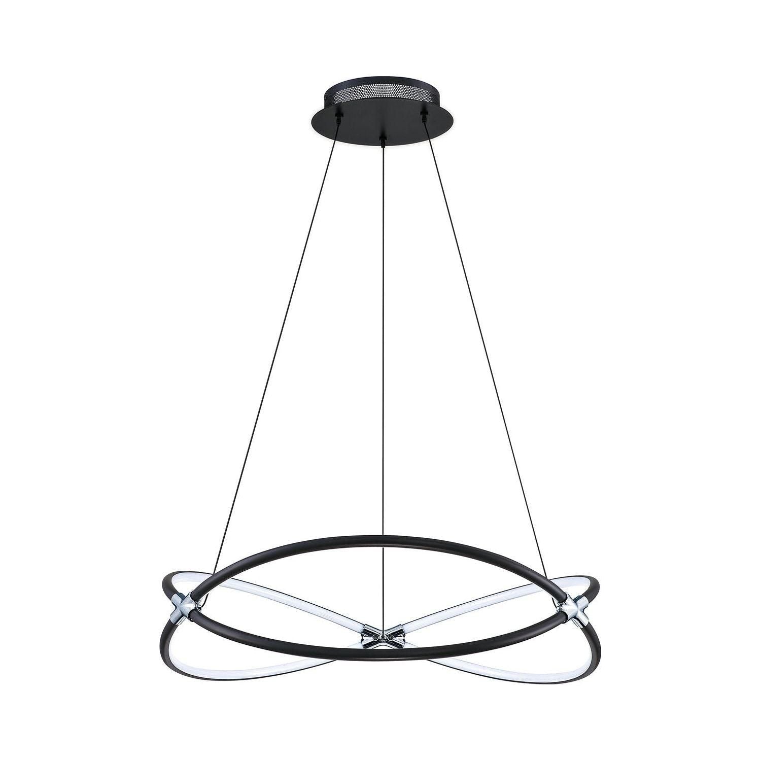 Kendal Lighting - Hoop LED Pendant - PF199-BLK/CH - Canada Light Shop