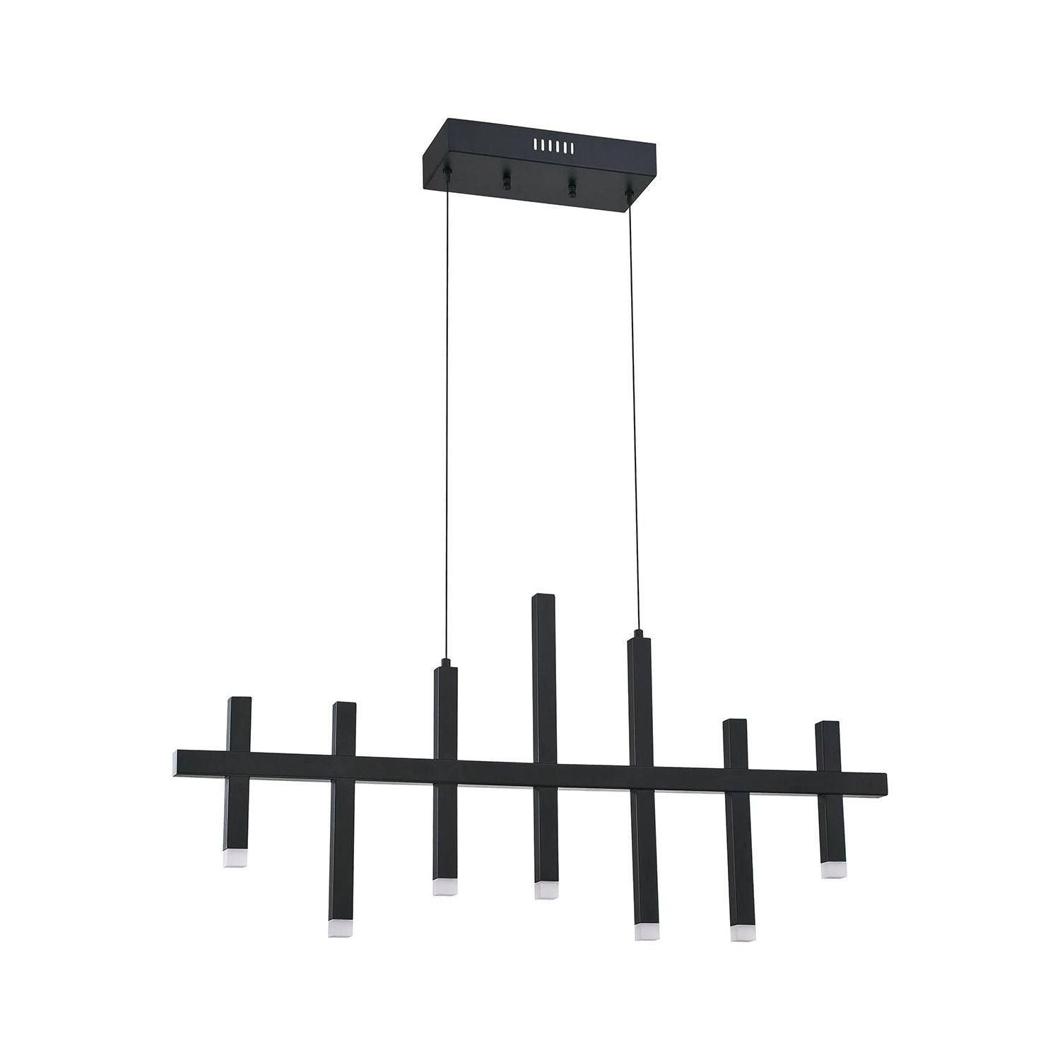 Kendal Lighting - Verticals LED Linear Pendant - 7LPE - PF205-7LPE-BLK - Canada Light Shop