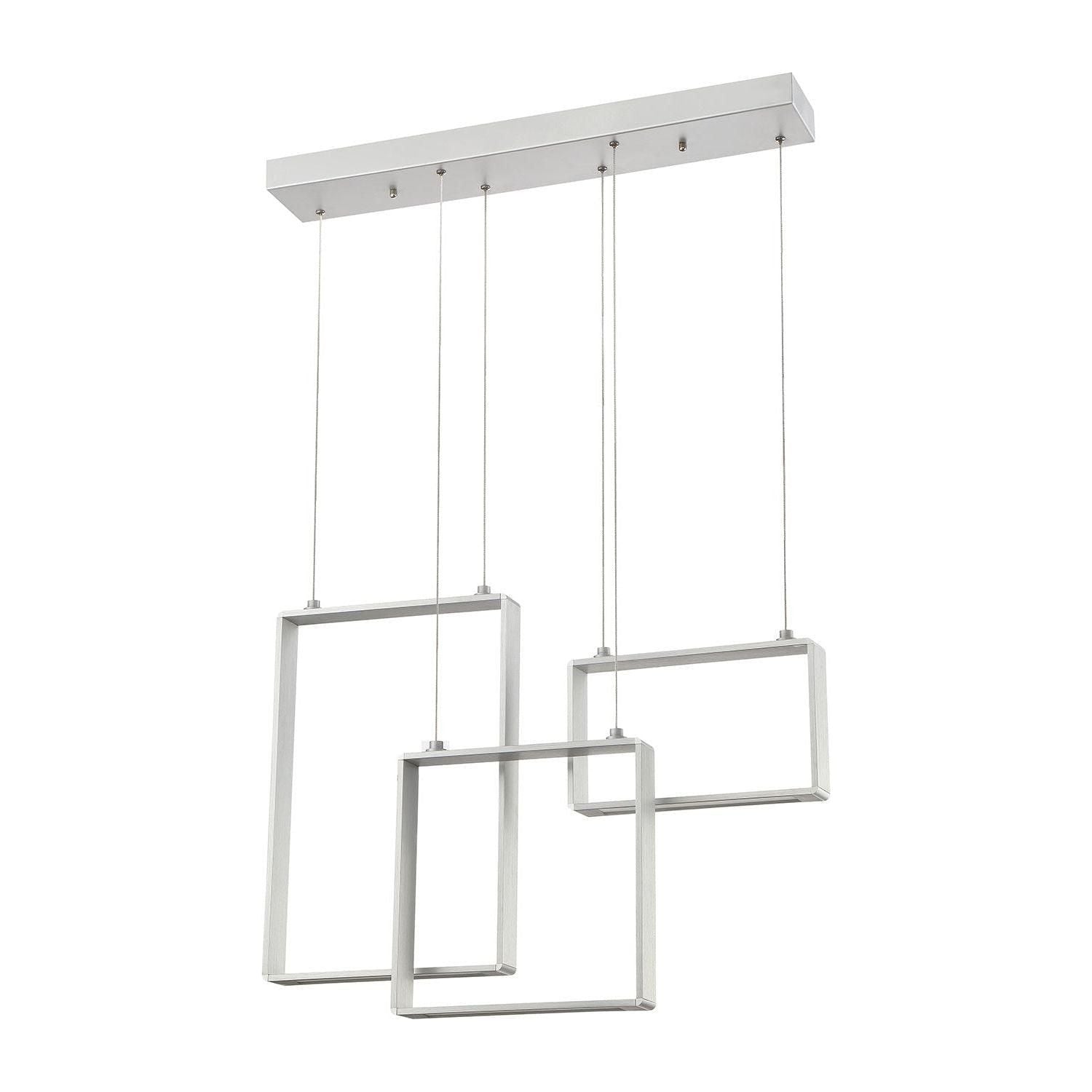 Kendal Lighting - Quadron LED Linear Pendant - PF93-3LBR-AL - Canada Light Shop