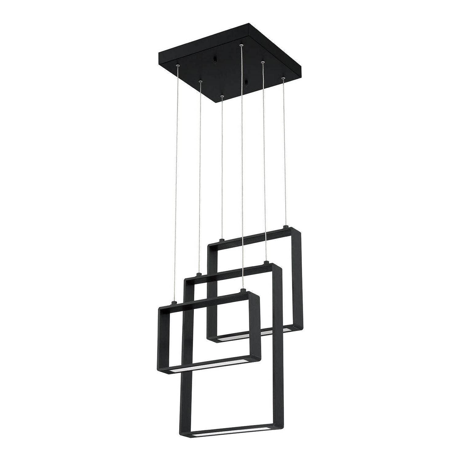 Kendal Lighting - Quadron LED Multi-Light Pendant - PF93-3LPA-BLK - Canada Light Shop