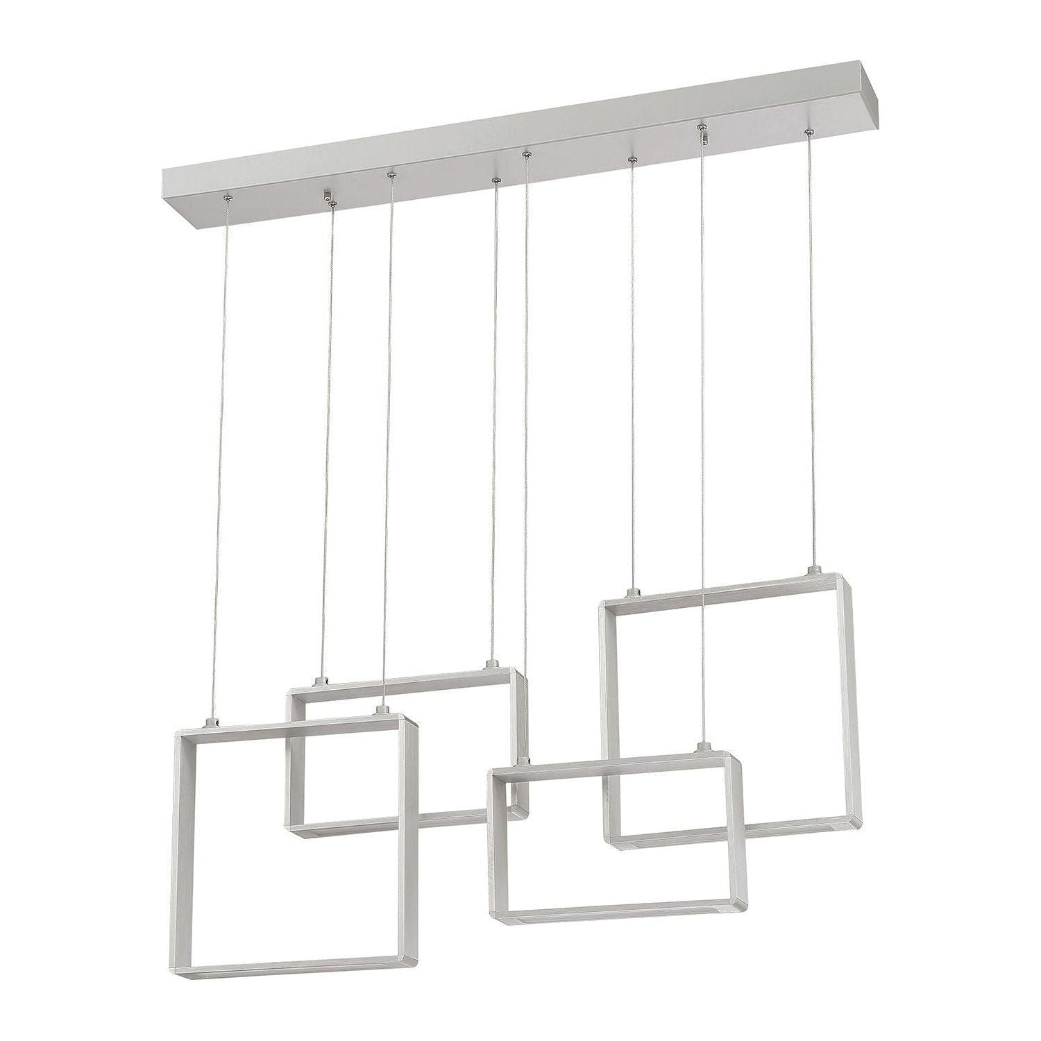 Kendal Lighting - Quadron LED Linear Pendant - PF93-4LBR-AL - Canada Light Shop