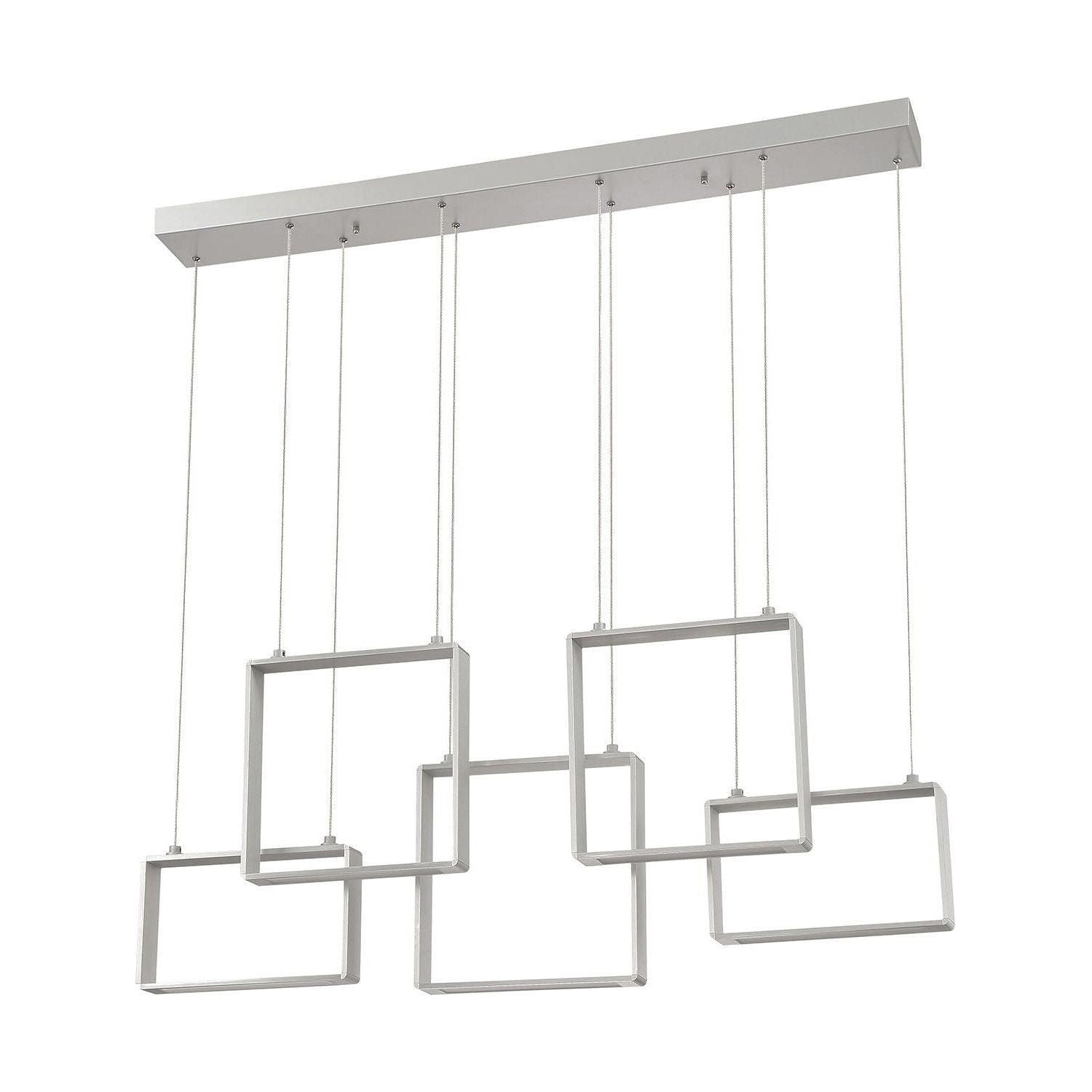 Kendal Lighting - Quadron LED Linear Pendant - PF93-5LBR-AL - Canada Light Shop