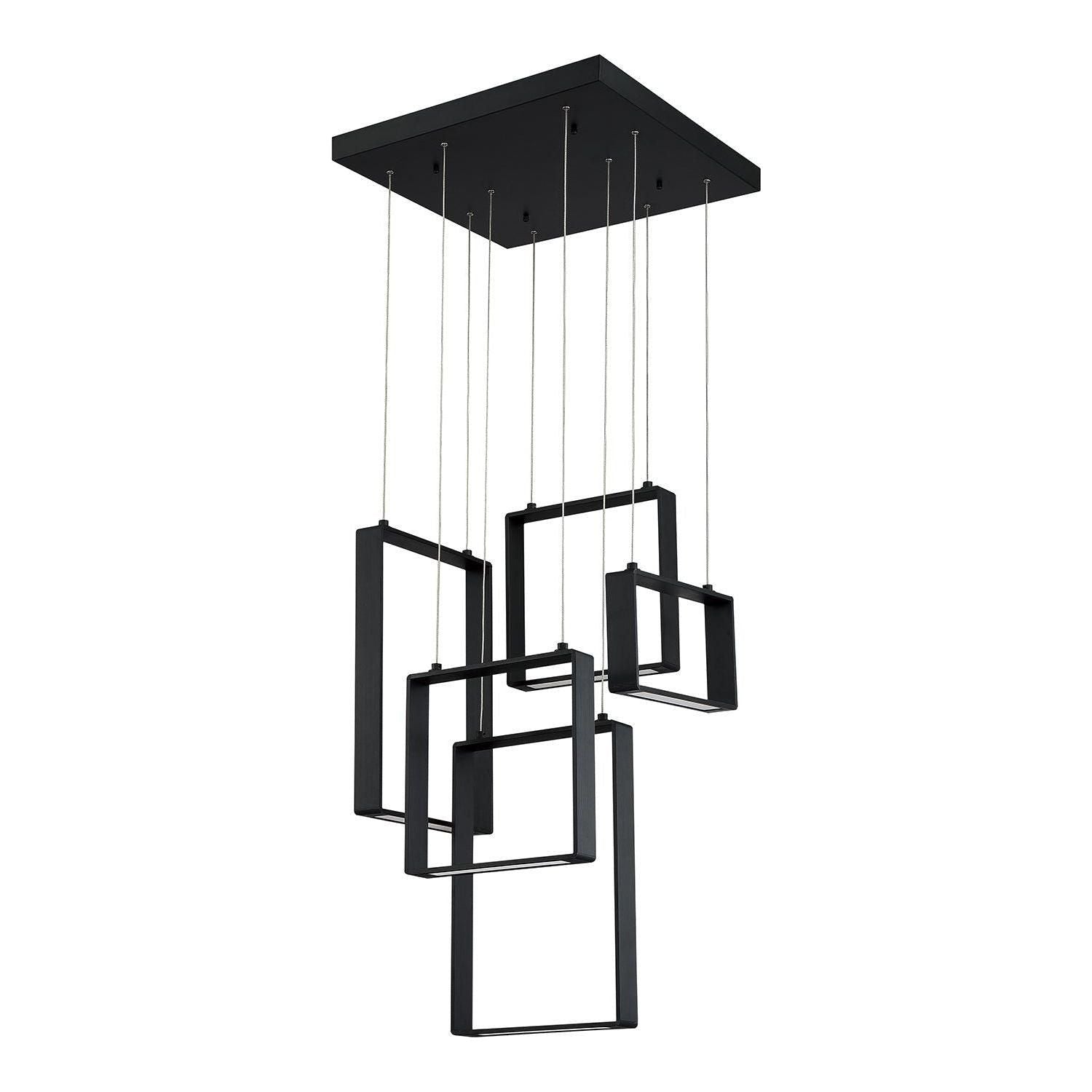 Kendal Lighting - Quadron LED Multi-Light Pendant - PF93-5LPA-BLK - Canada Light Shop