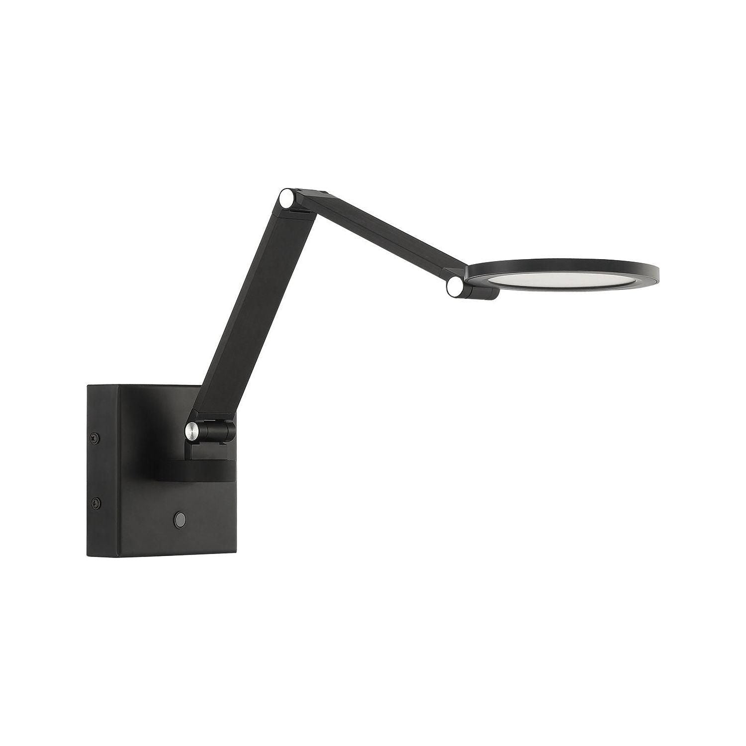 Kendal Lighting - Roundo LED Swing Arm Wall Lamp - SA101-BLK - Canada Light Shop