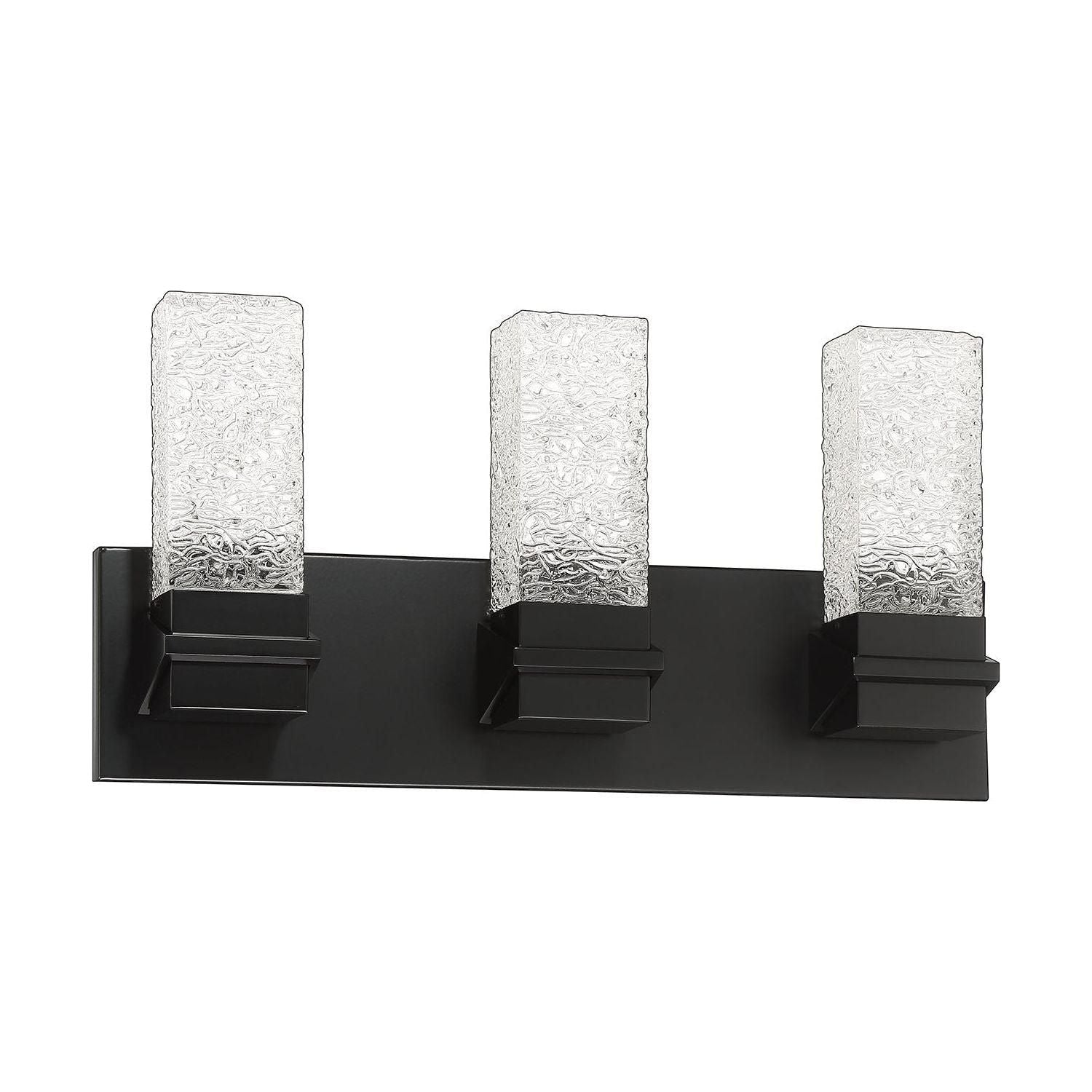 Kendal Lighting - Ice Vanity Light - VF9600-3L-BLK - Canada Light Shop